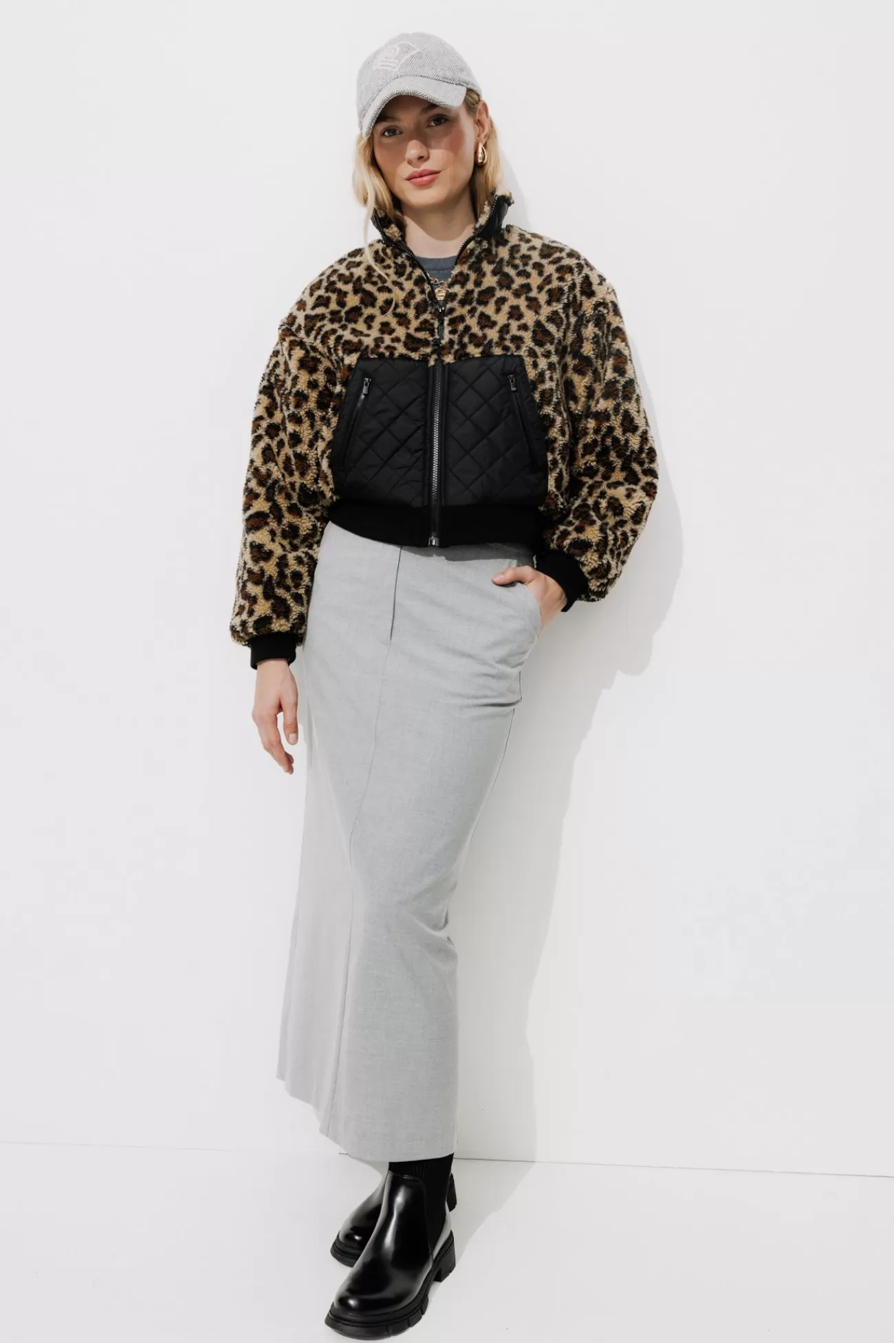 Blouson court en moumoute - Imprimé multicolore | Promod Best Sale