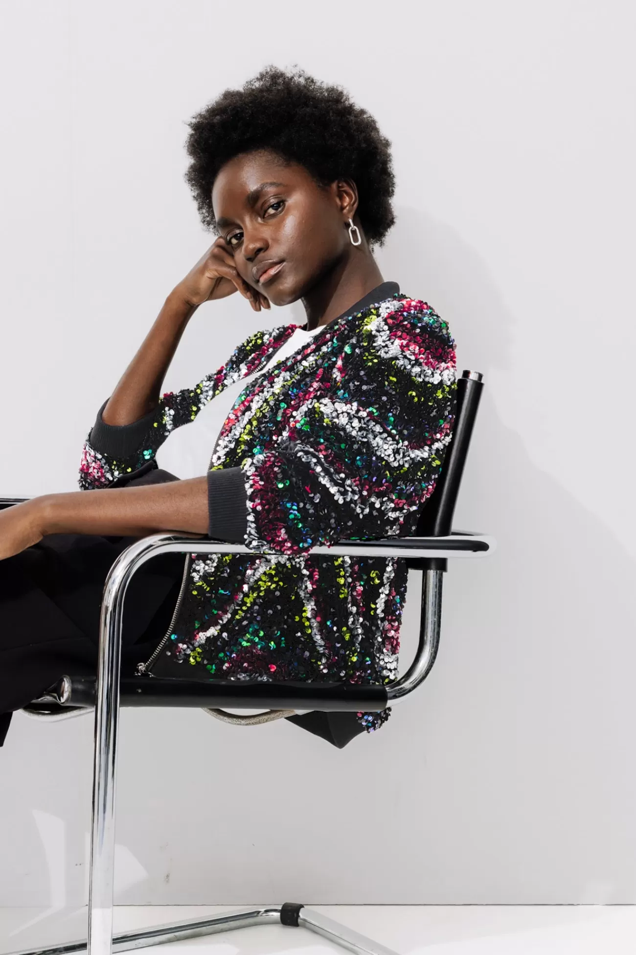 Bomber à paillettes Femme - Imprimé multicolore | Promod Best Sale