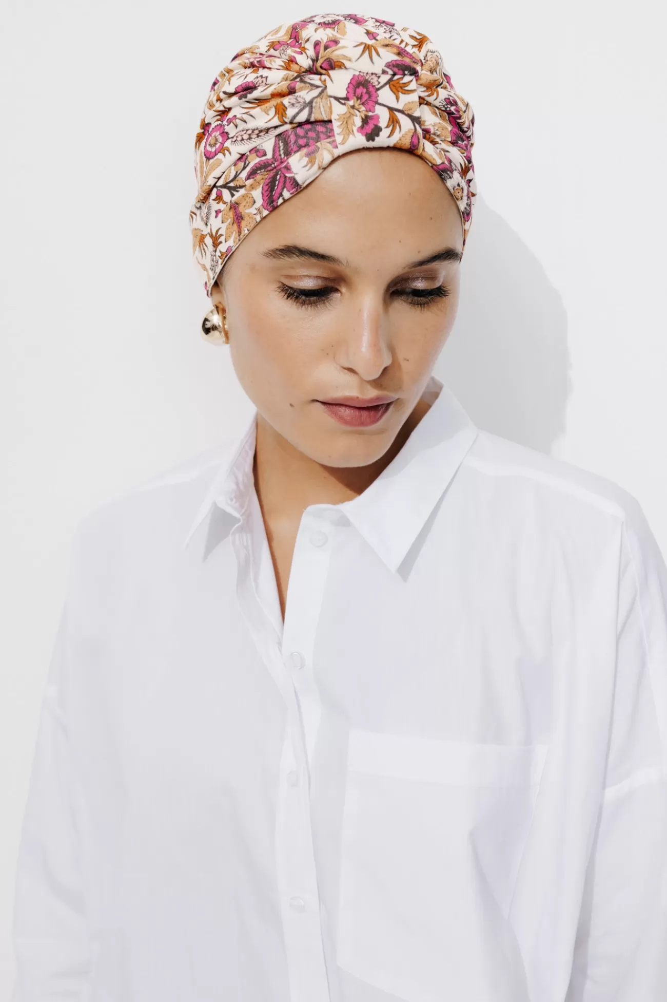 Bonnet-turban en jersey Femme - Imprimé écru | Promod Discount