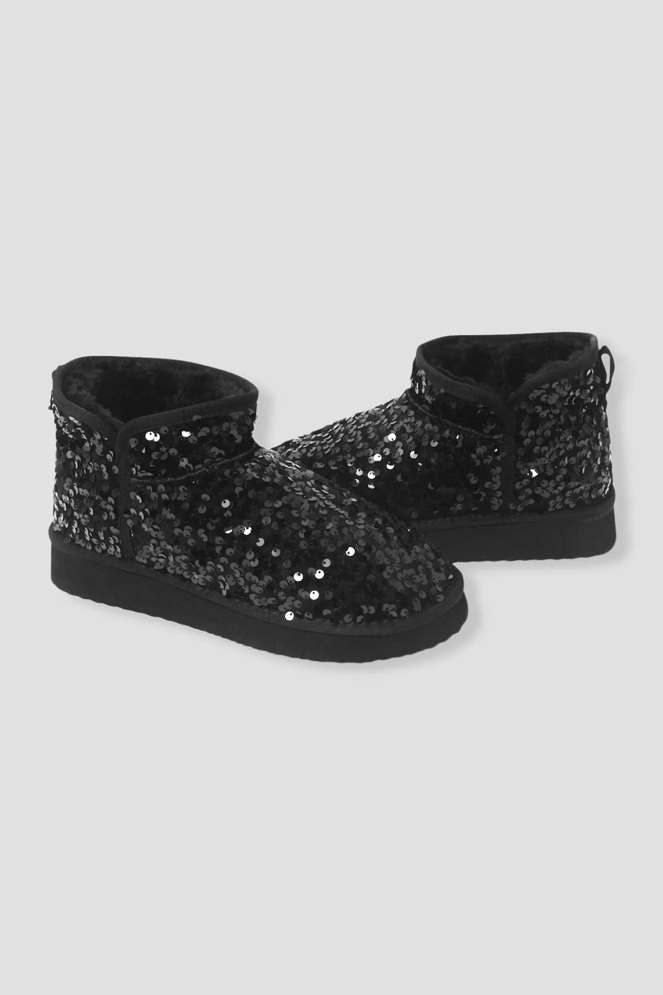 Boots à paillettes moumoute - | Promod Store