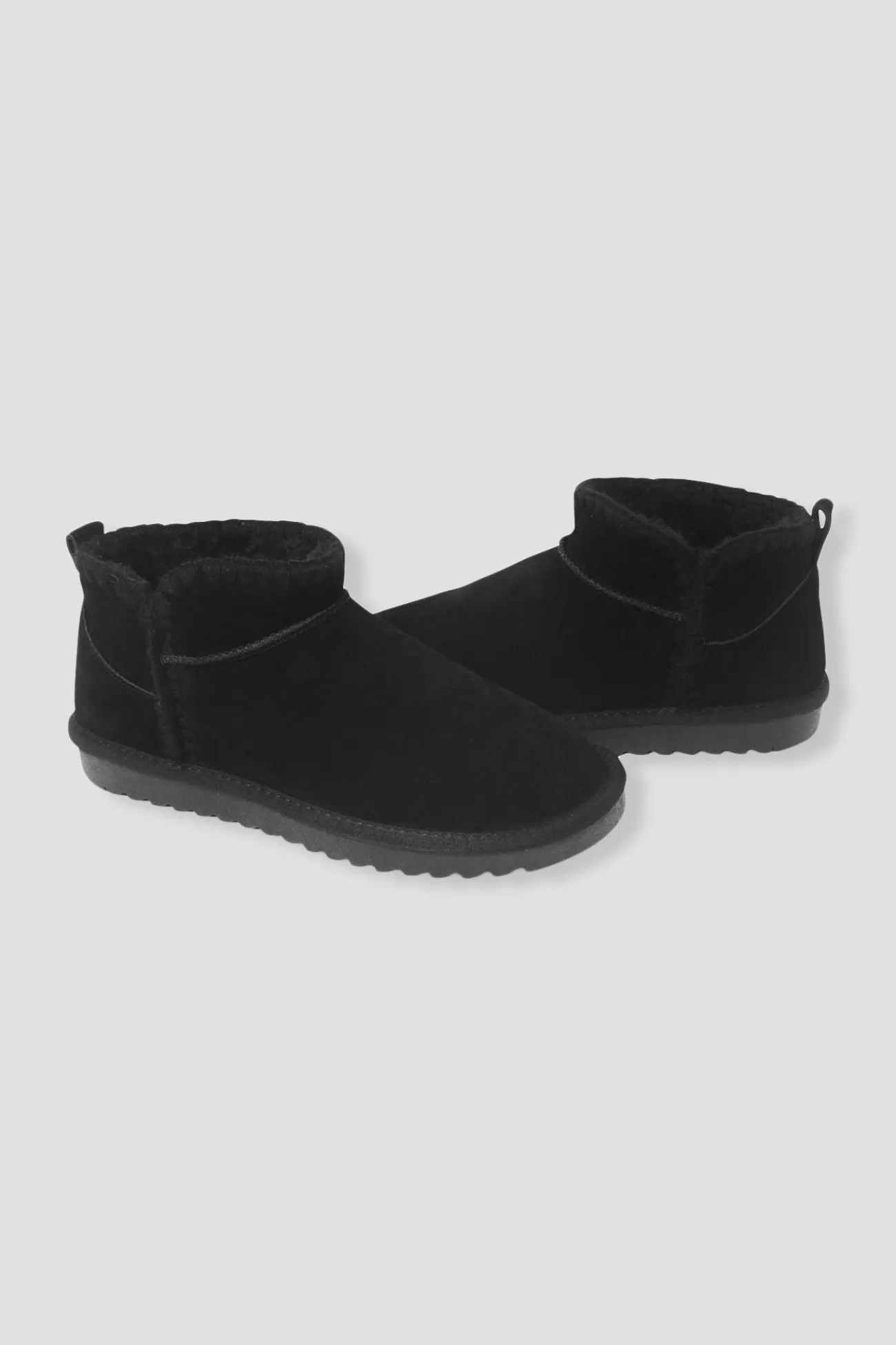 Boots en cuir et moumoute - | Promod Discount