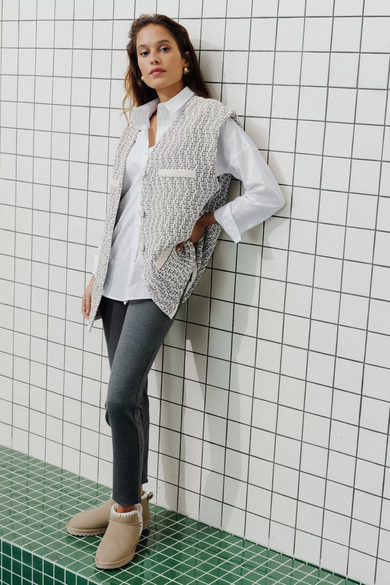 Cardigan irisé sans manches - | Promod Sale