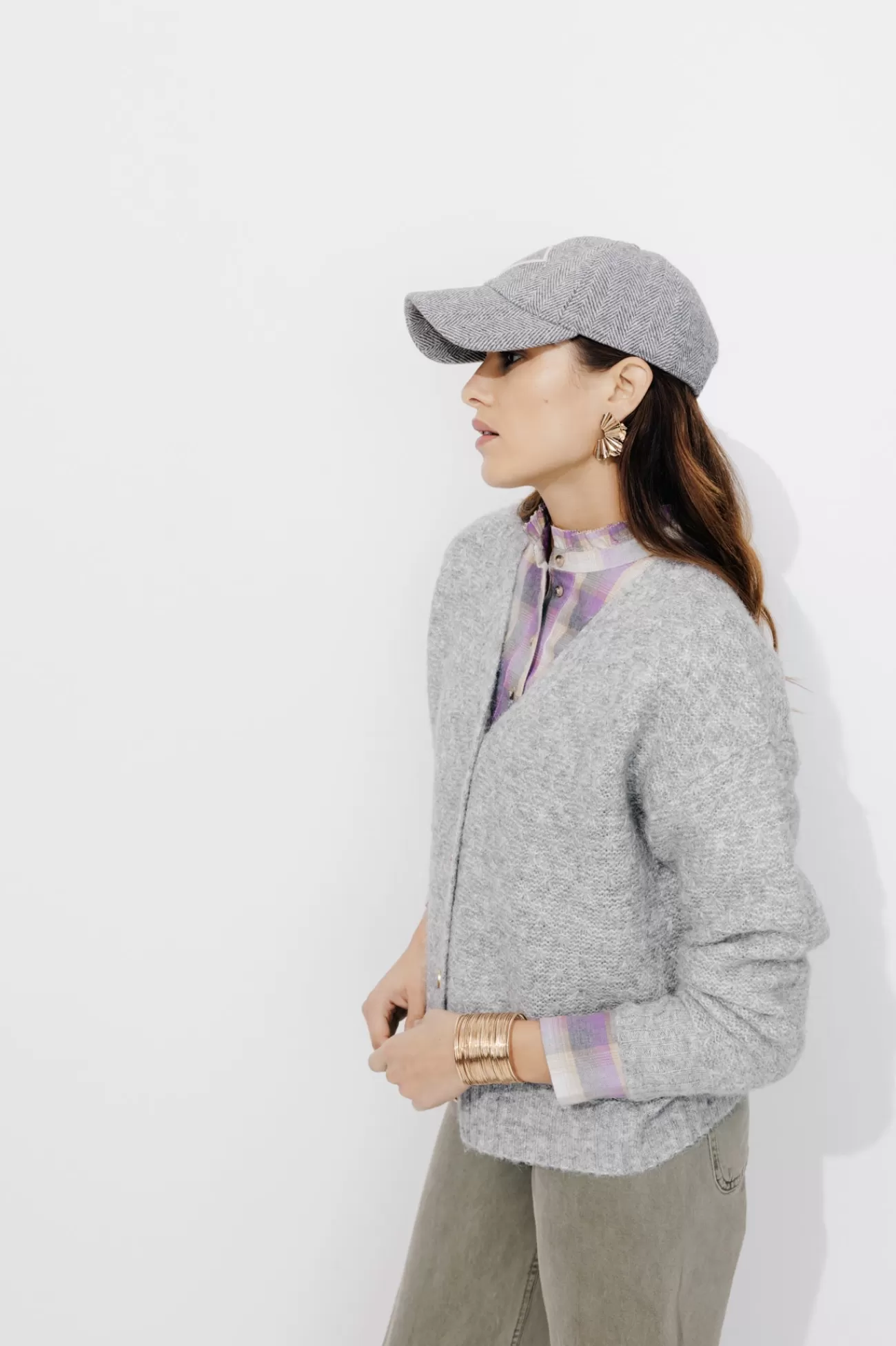 Cardigan torsadé Femme - Gris clair | Promod New