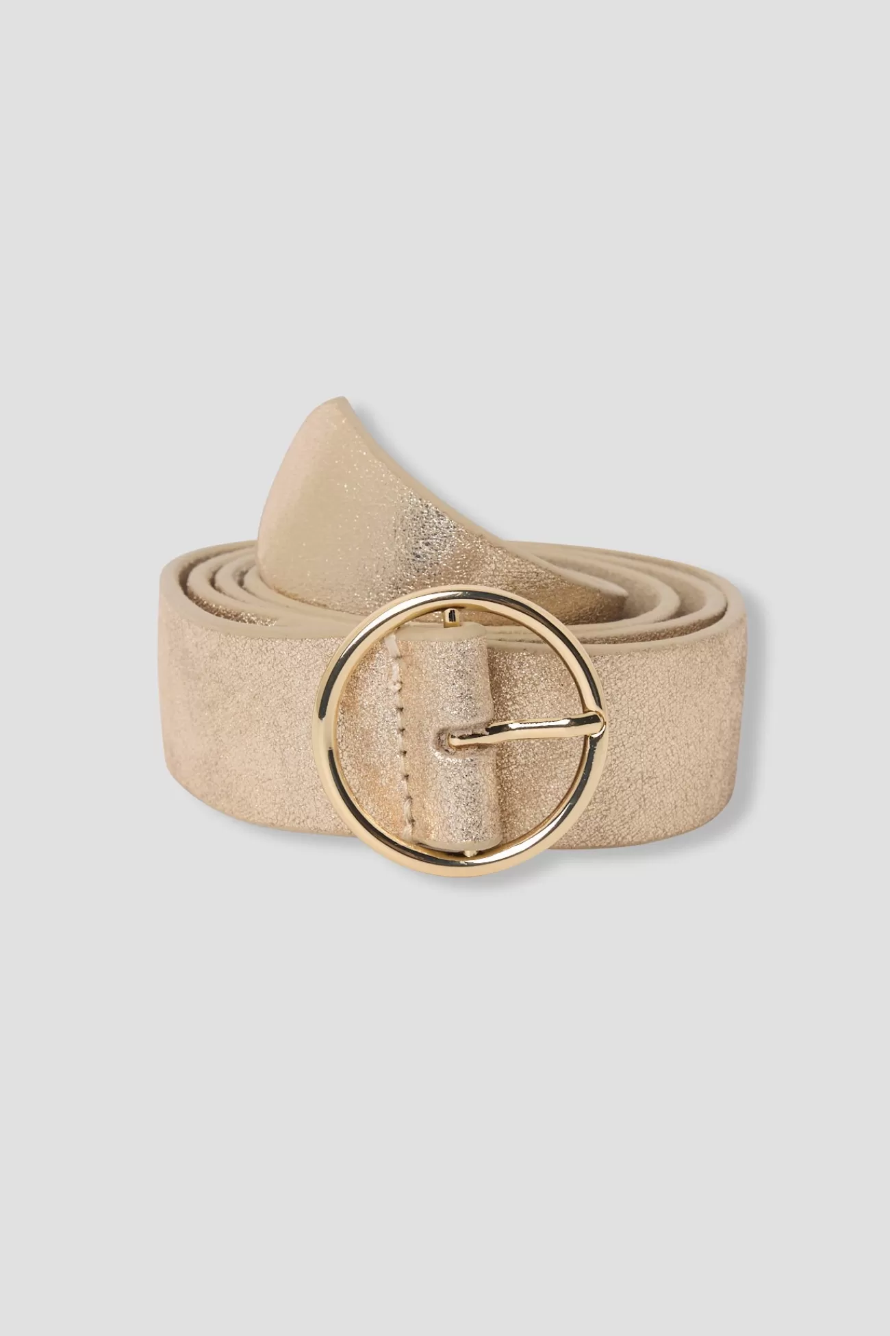 Ceinture en cuir suédé Femme - Coloration dorée | Promod Cheap