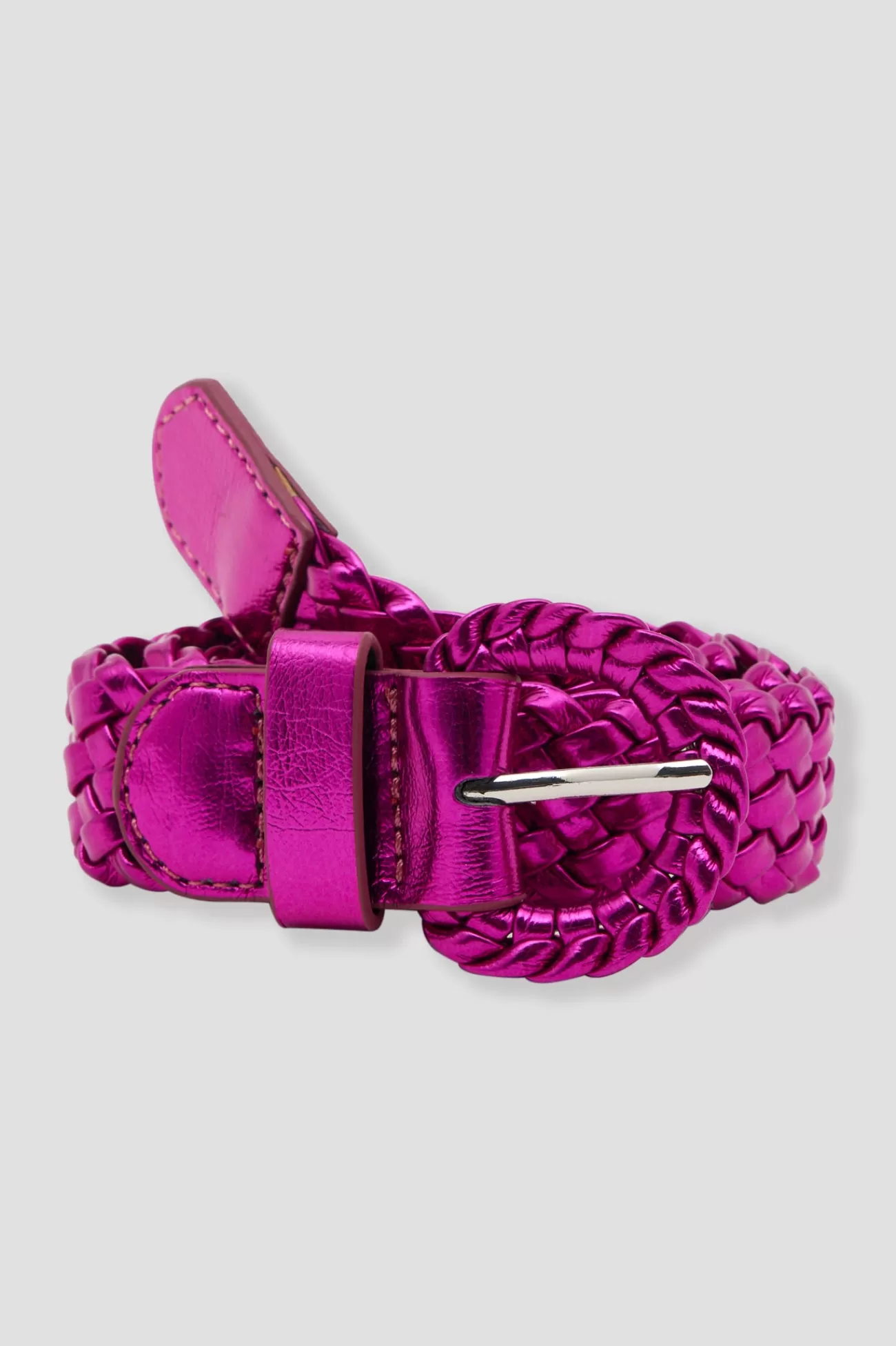 Ceinture tressée dorée Femme - Rose fuchsia | Promod Discount