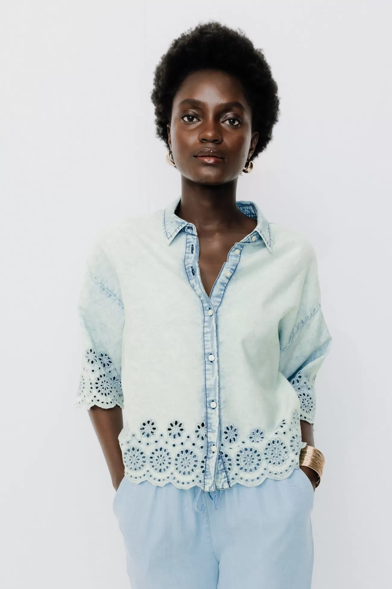 Chemise en broderie anglaise - Jean clair | Promod Store