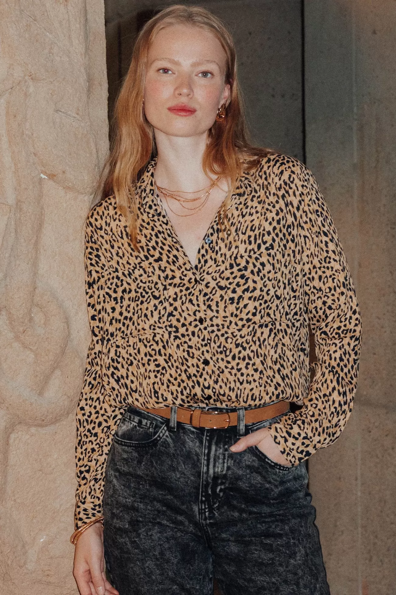Chemise imprimée léopard - Imprimé multicolore | Promod Shop