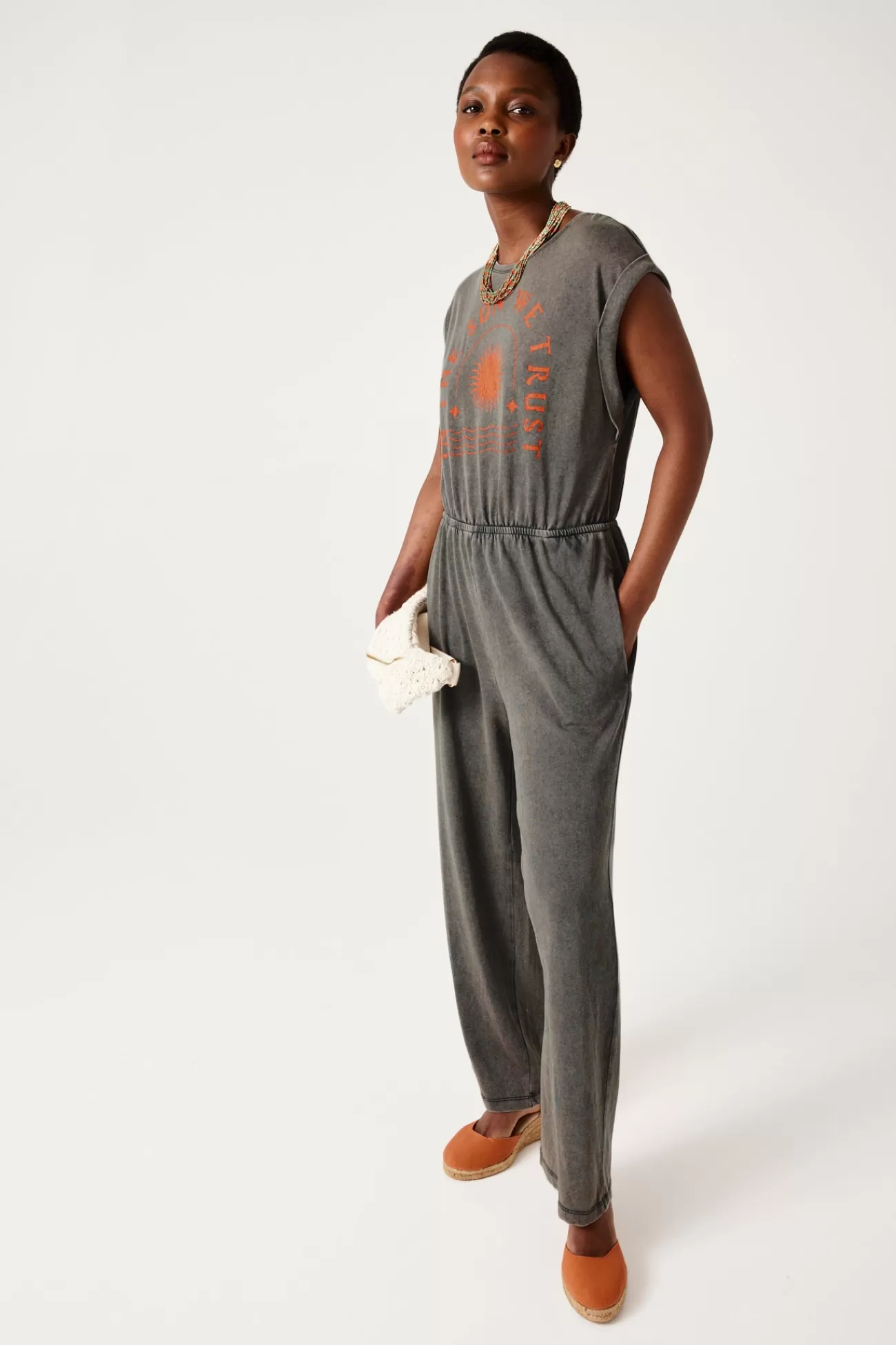 Combinaison-pantalon en jersey - Gris clair | Promod Fashion