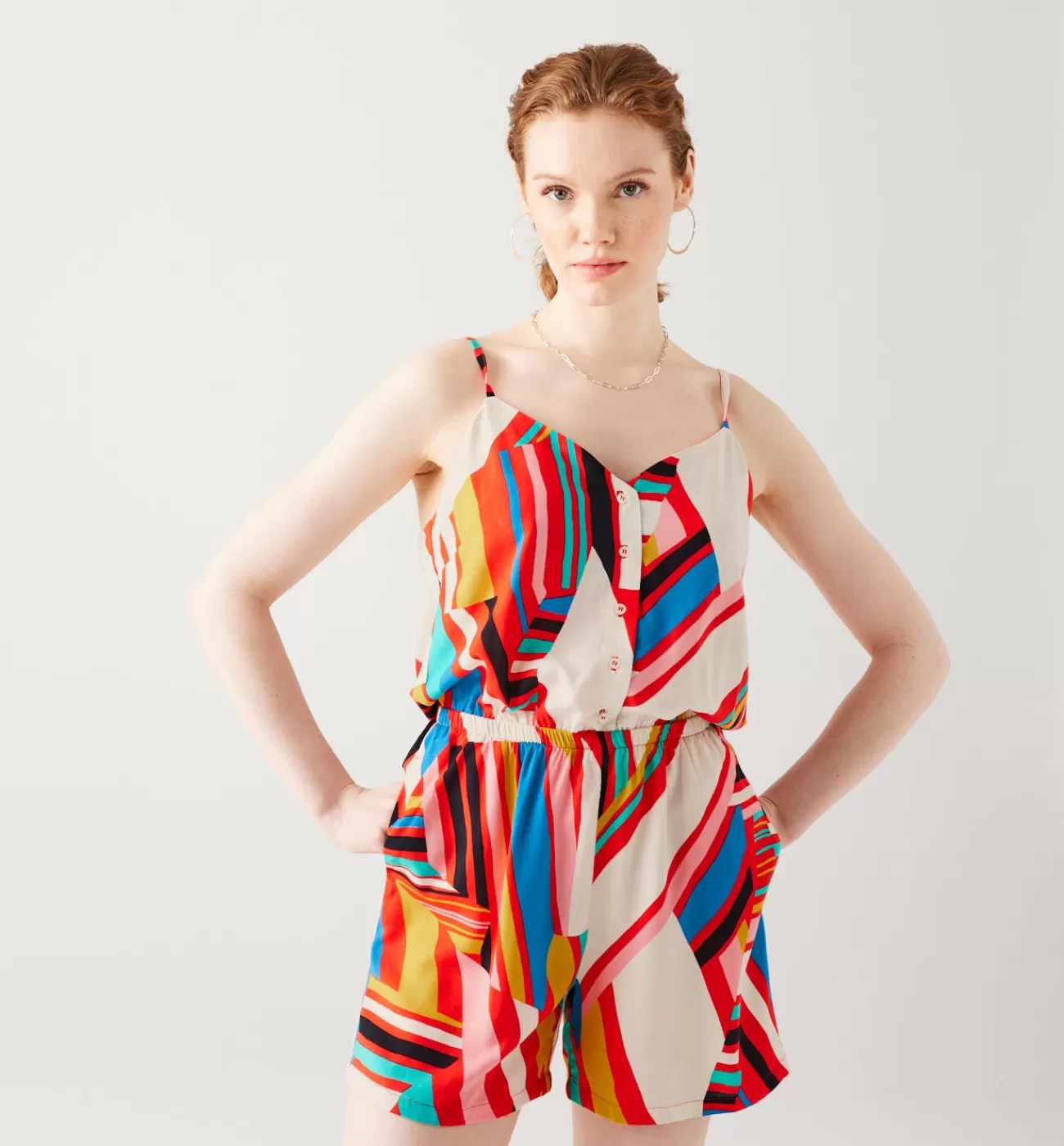 Combishort imprimé Femme - Imprimé multicolore | Promod Shop