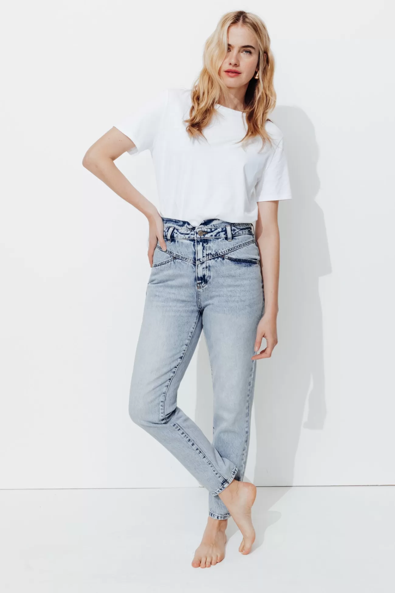 Jean mom taille haute MARCEL - Jean clair | Promod Flash Sale