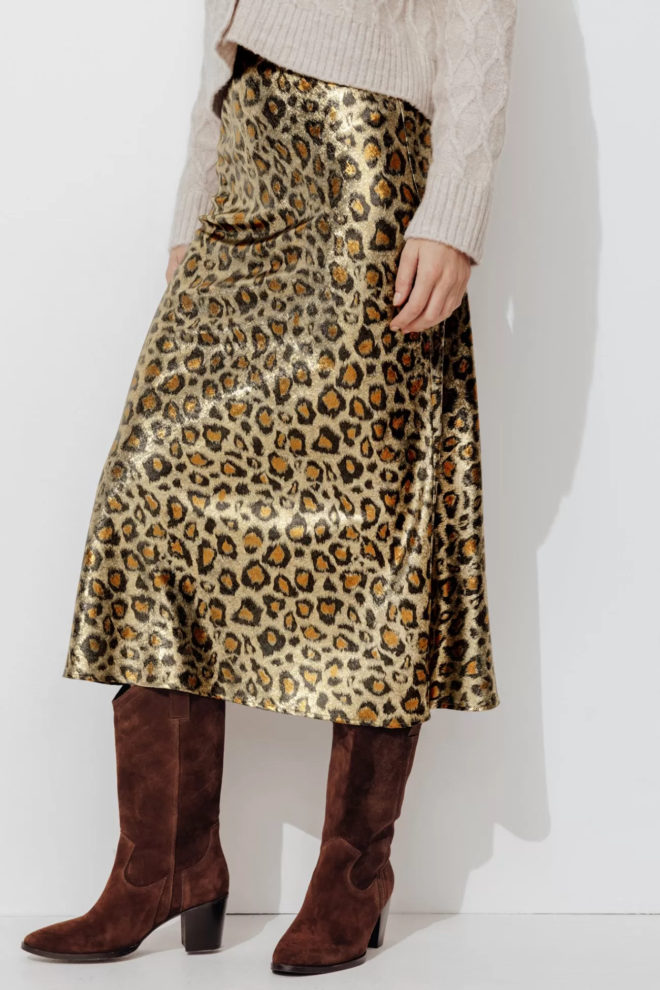 Jupe en satin léopard Femme - Imprimé multicolore | Promod Shop