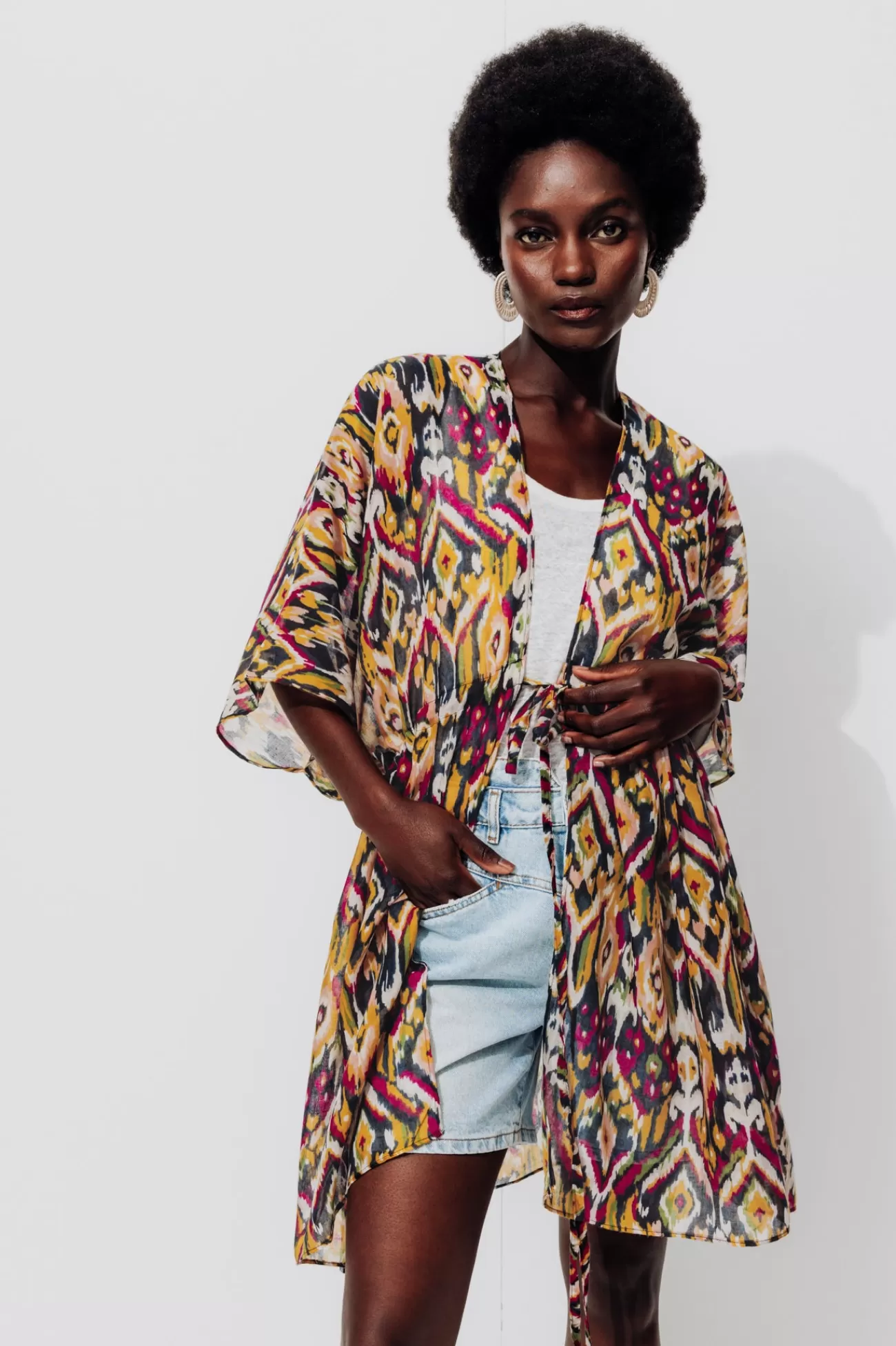 Kimono imprimé Femme - Imprimé multicolore | Promod Flash Sale