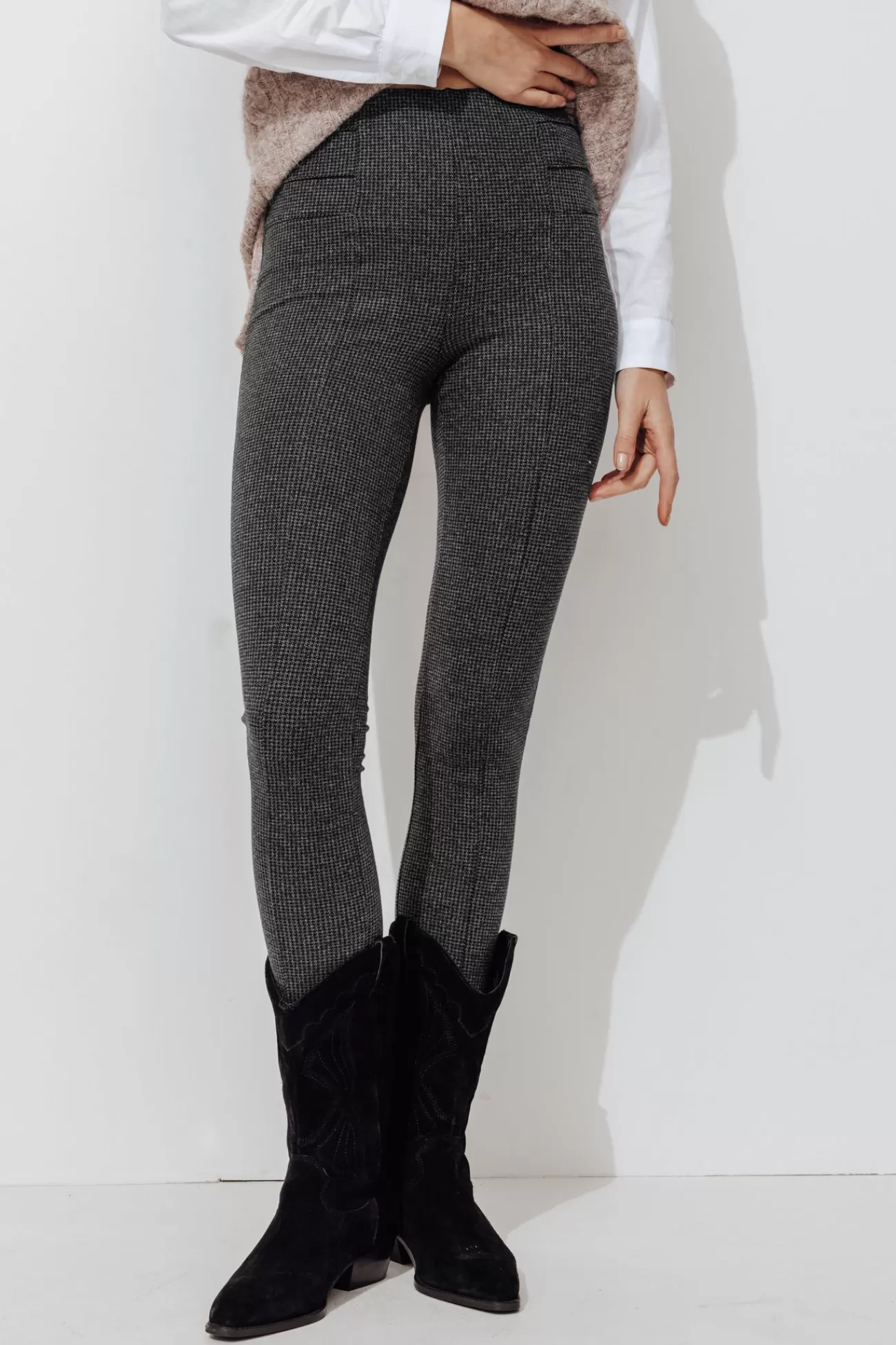 Legging d'hiver à carreaux - Imprimé noir | Promod Cheap