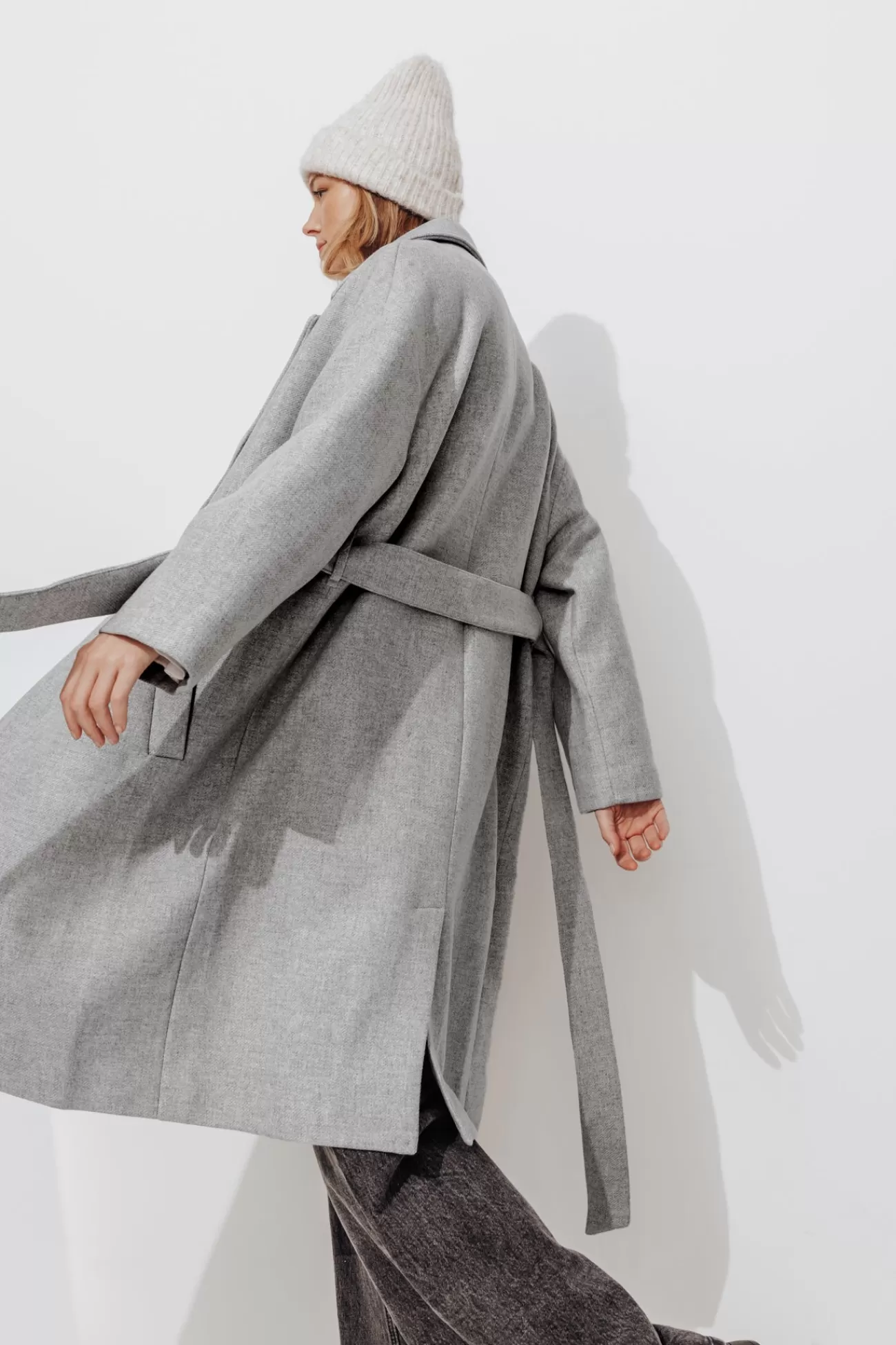 Manteau en laine mélangée - Gris clair | Promod Clearance