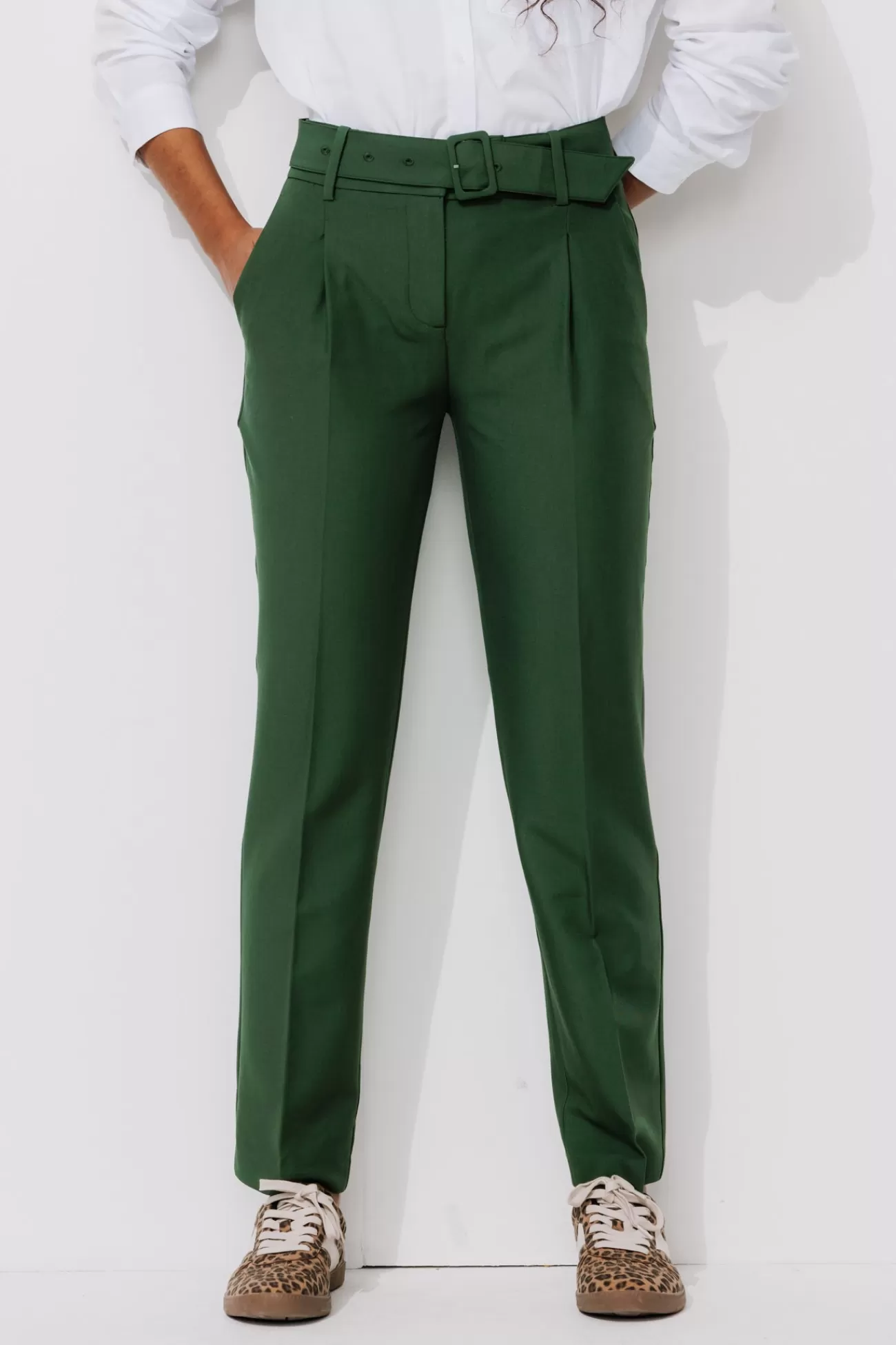 Pantalon carrot Femme - Vert émeraude | Promod Cheap