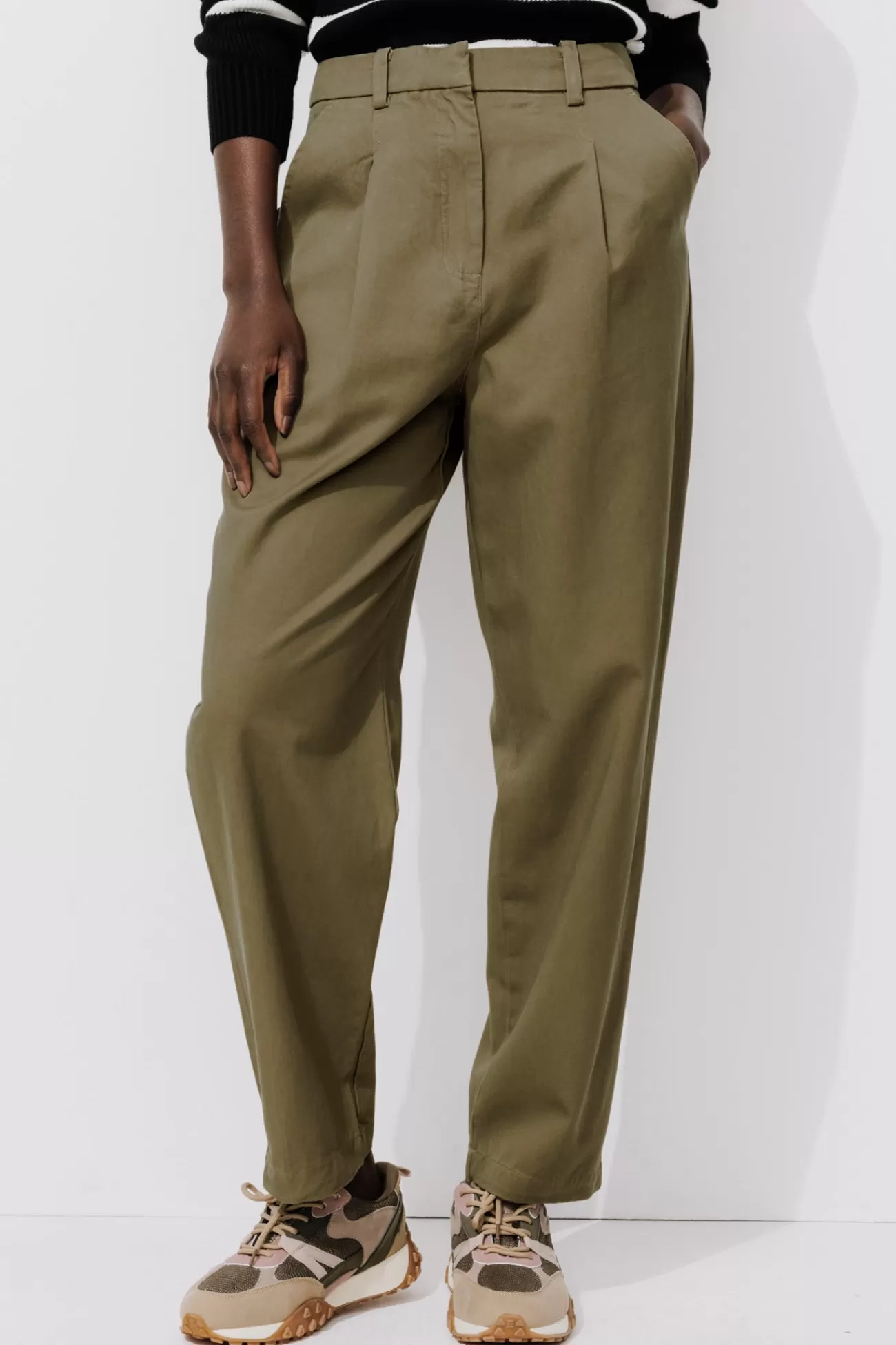 Pantalon chino à pinces Femme - | Promod Flash Sale