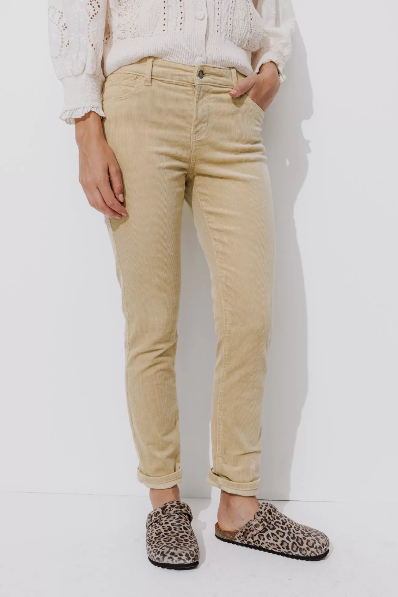 Pantalon LUCIEN en velours - | Promod Clearance