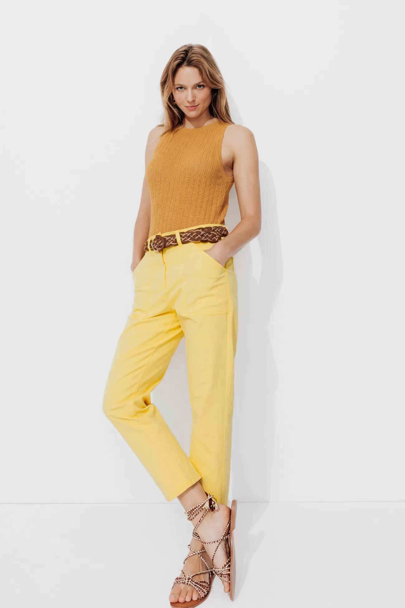 Pantalon skinny en coton Femme - | Promod Best Sale