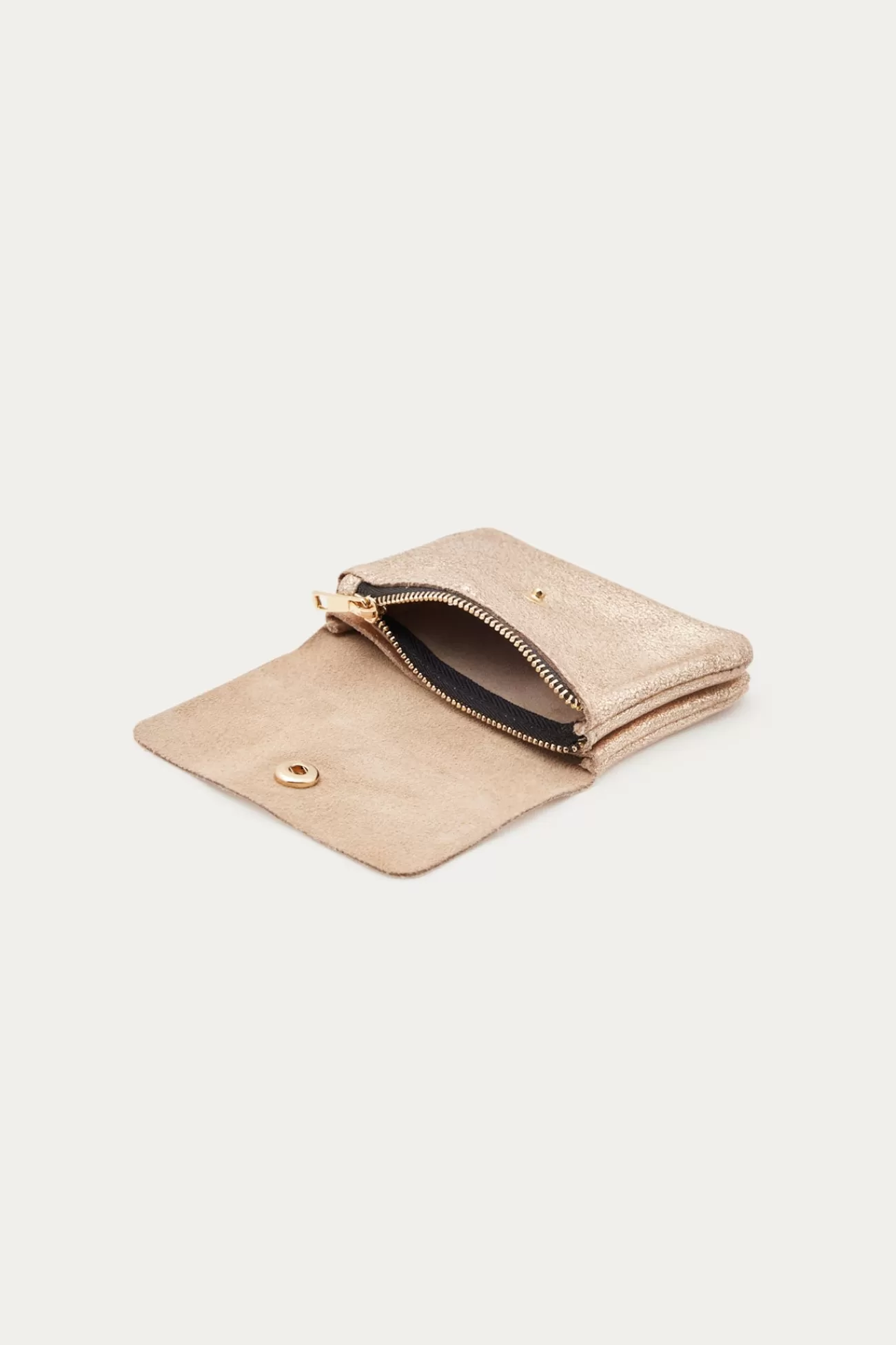 Petit porte-monnaie cuir irisé - Coloration dorée | Promod Hot