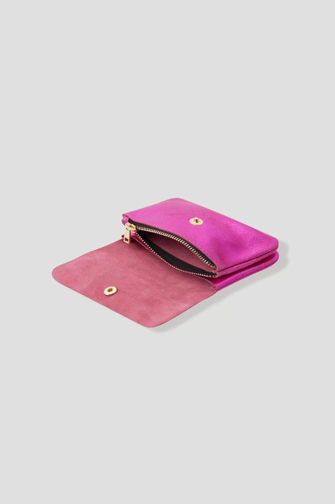 Petit porte-monnaie cuir irisé - Rose fuchsia | Promod New