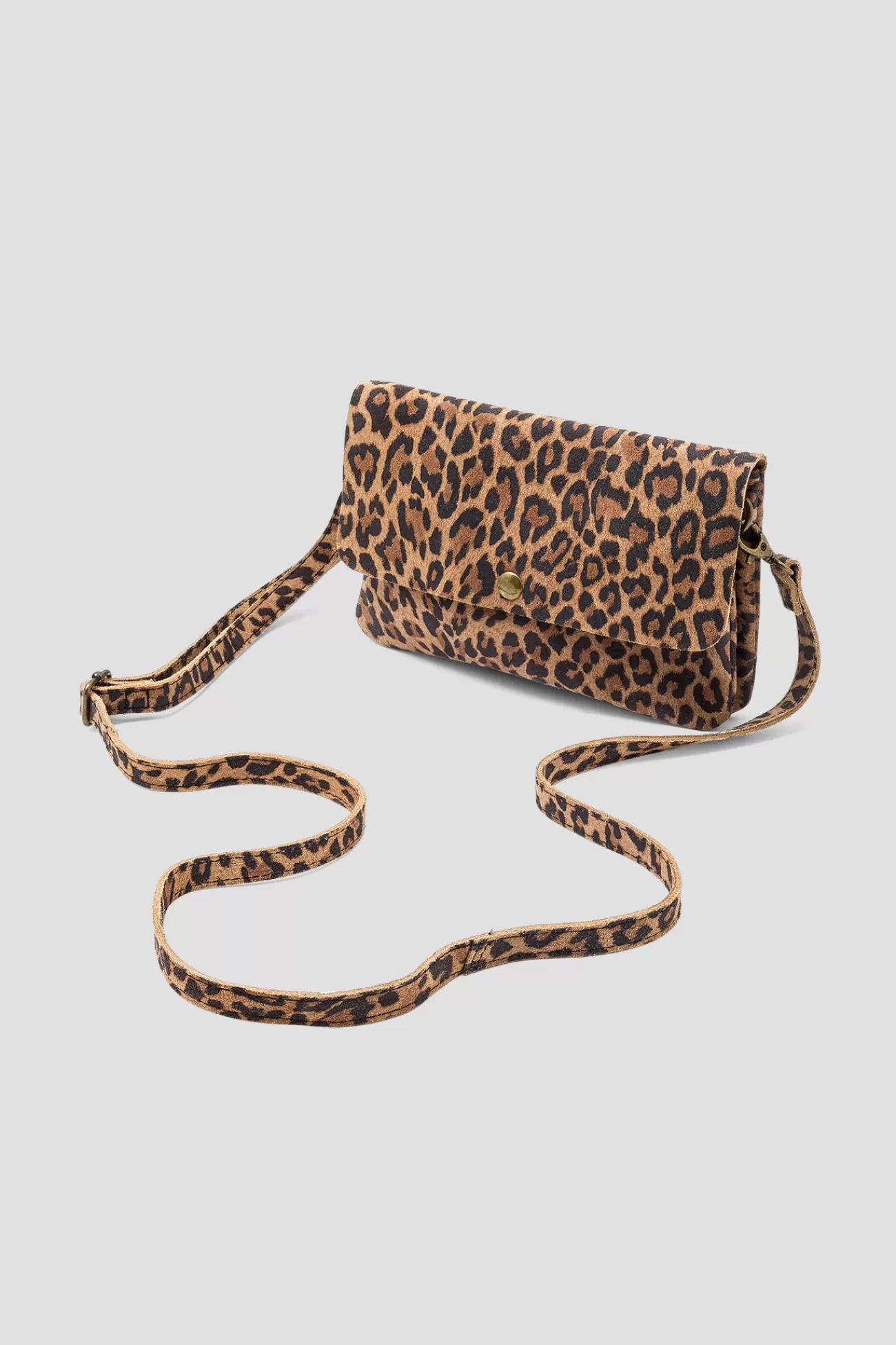 Pochette léopard en cuir - Imprimé camel | Promod Best Sale