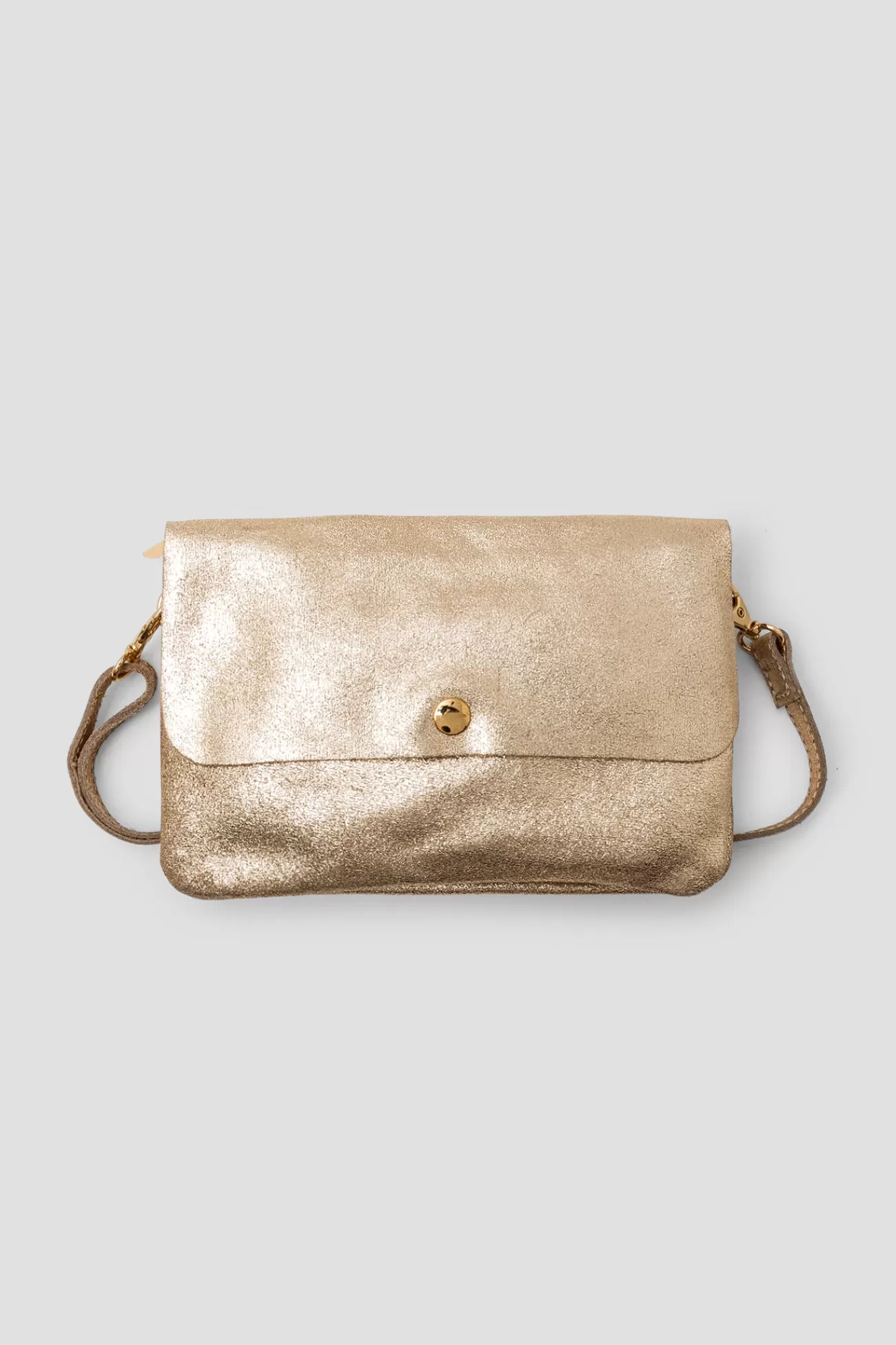 Pochette pailletée en cuir - Coloration dorée | Promod Store