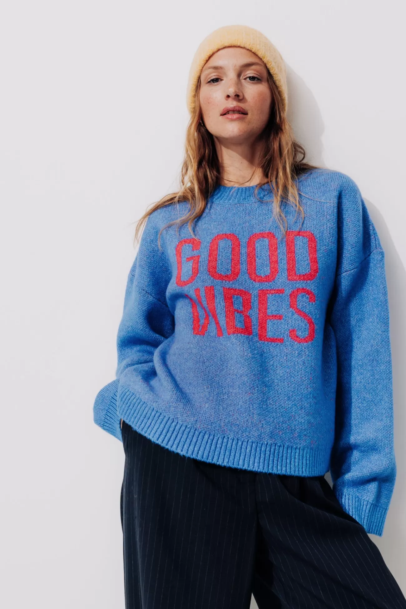 Pull à message Femme - Imprimé bleu | Promod Cheap