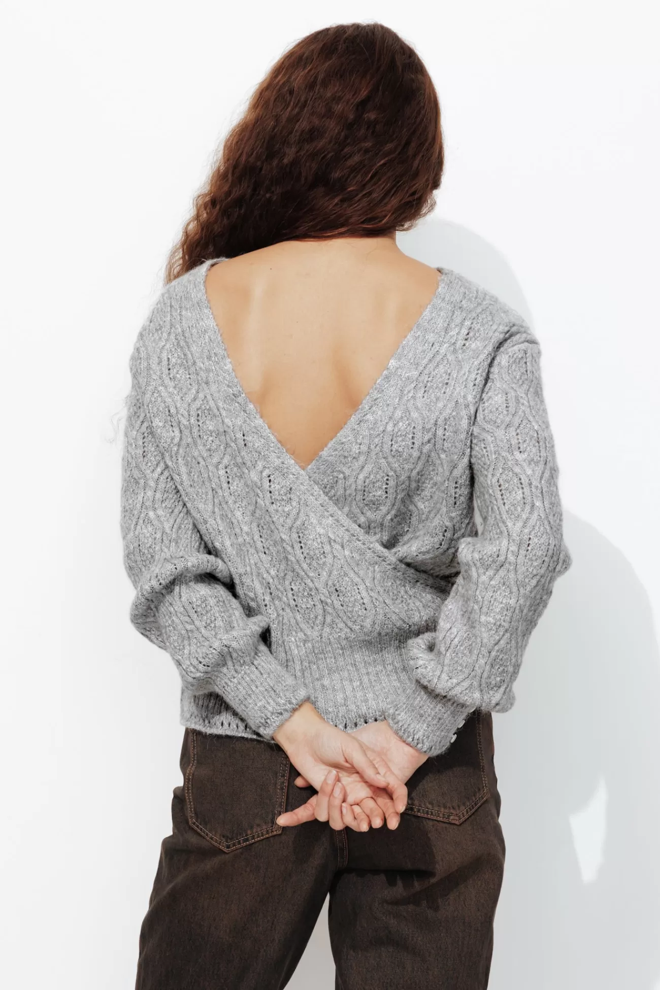 Pull cache-cœur recto-verso - Gris clair | Promod Sale