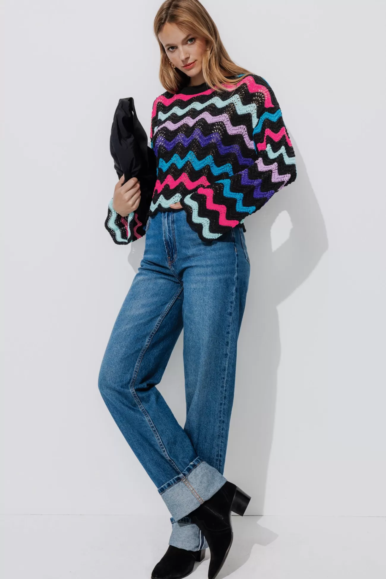 Pull court rayé Femme - Rayures multicolores | Promod Best Sale