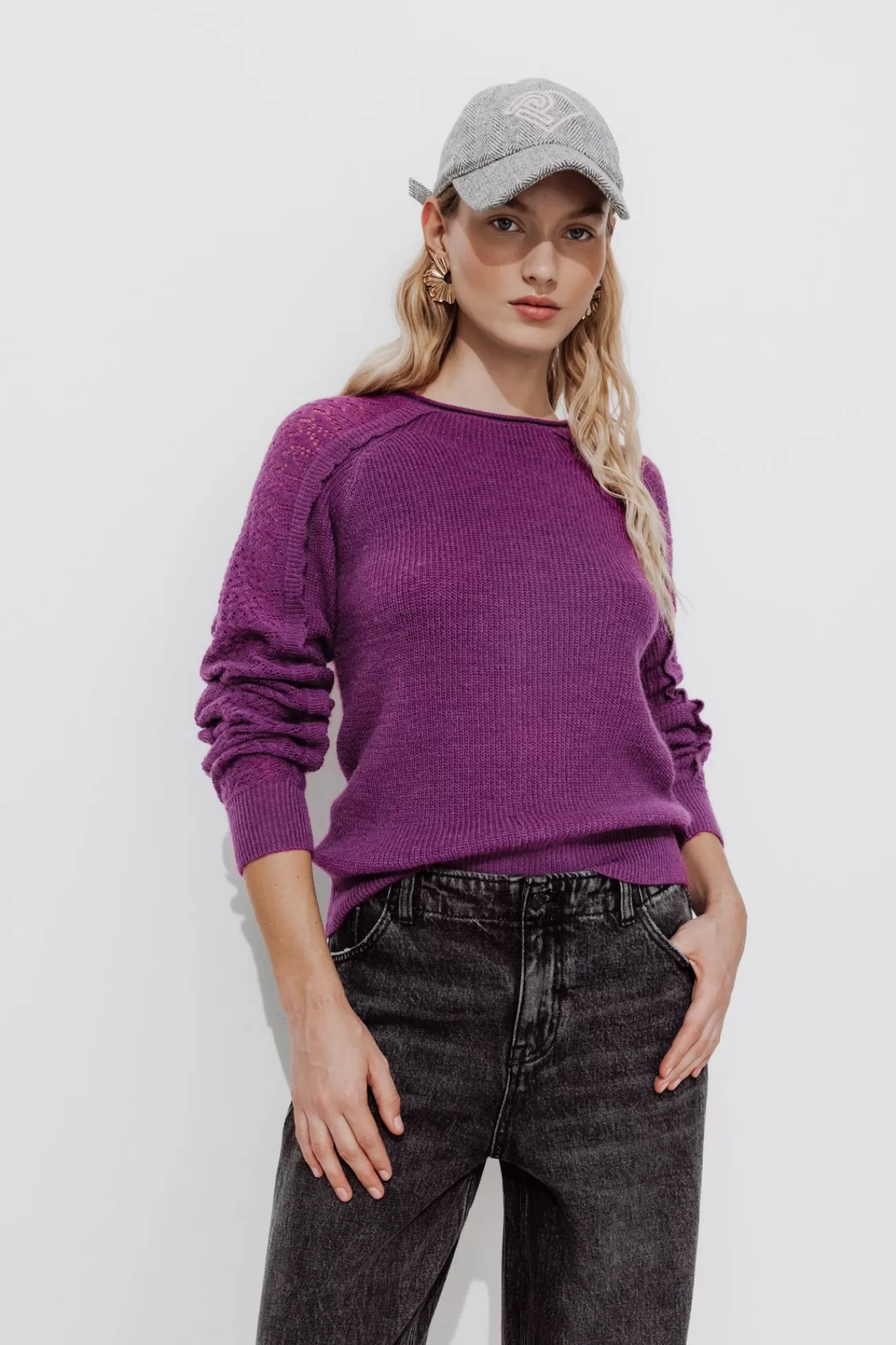 Pull maille dentelle Femme - | Promod Store