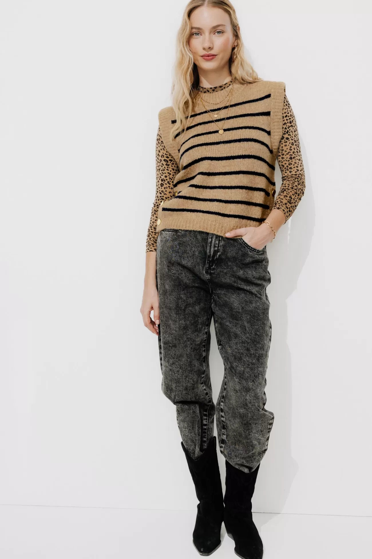 Pull sans manches Femme - Rayures multicolores | Promod Best