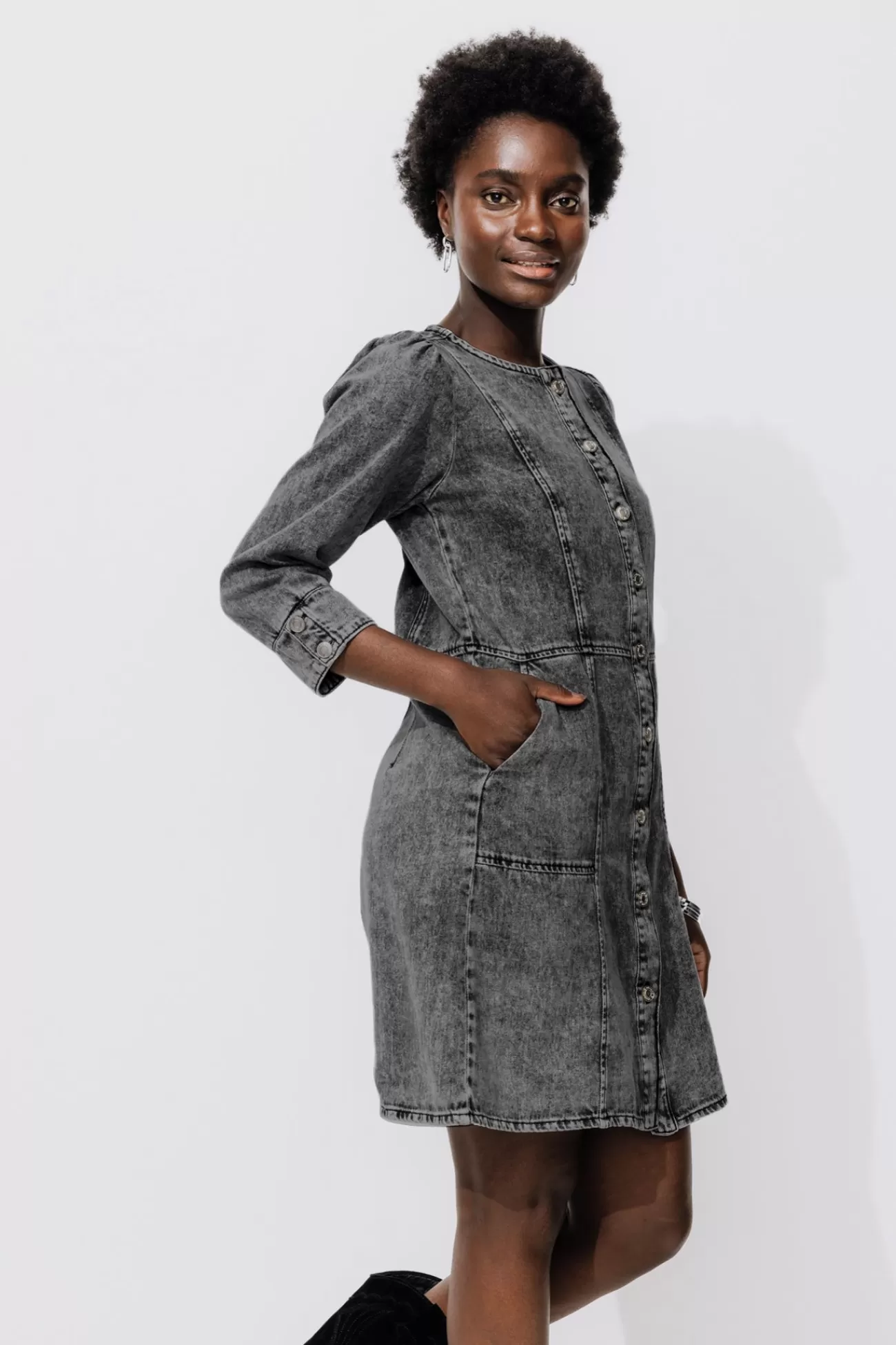 Robe courte en jean Femme - Jeans gris | Promod Cheap