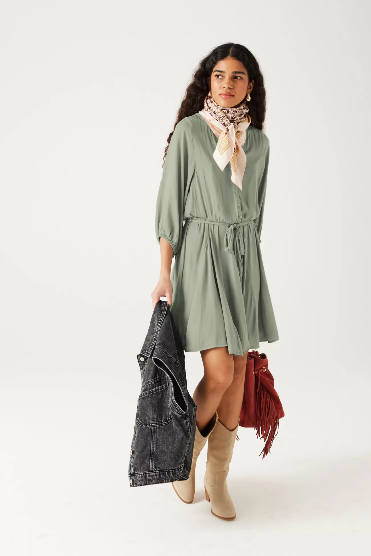 Robe courte en satin Femme - | Promod Clearance