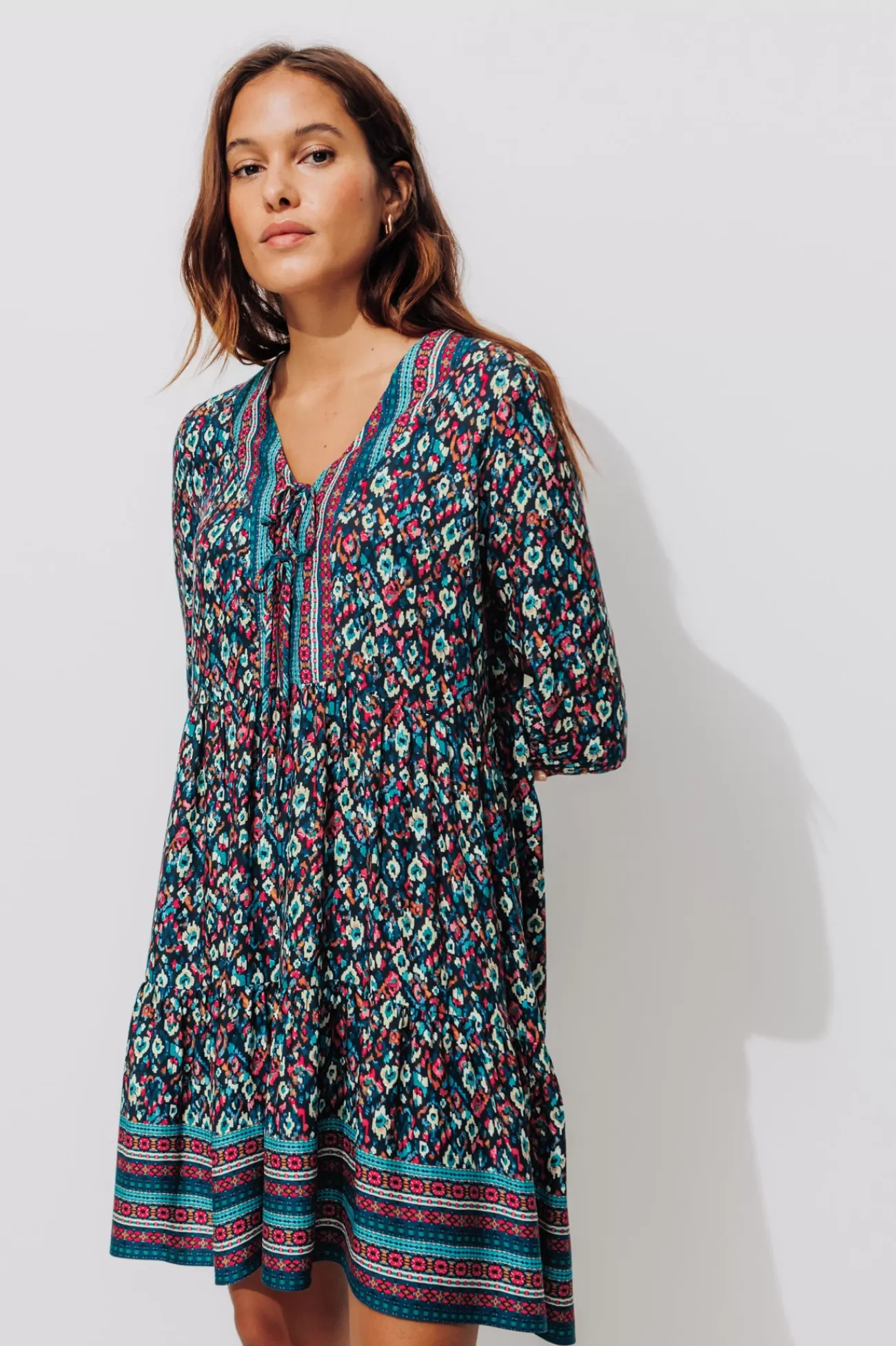 Robe courte imprimée Femme - Imprimé multicolore | Promod Outlet