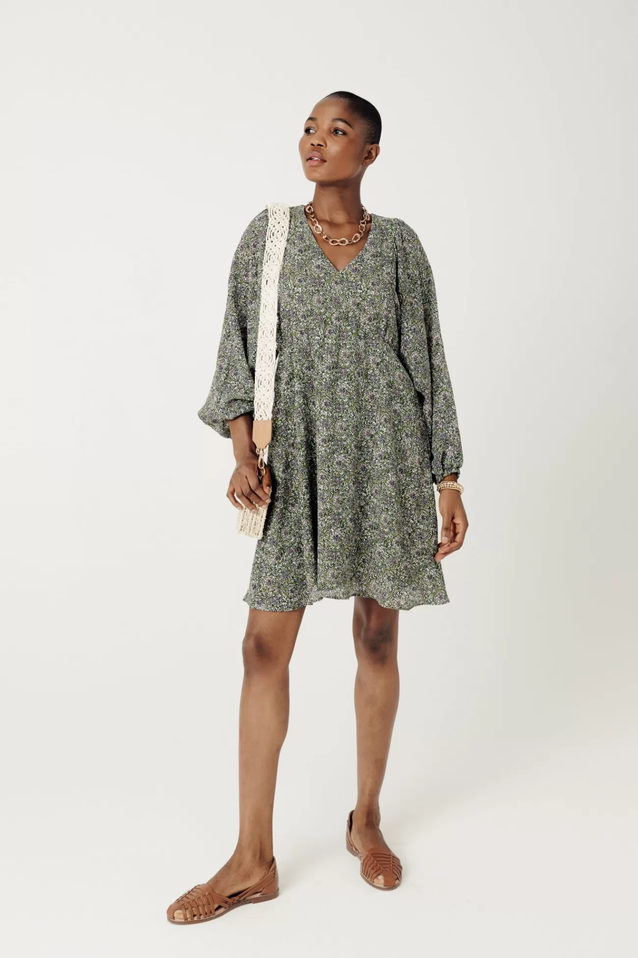 Robe courte évasée Femme - Imprimé multicolore | Promod Discount