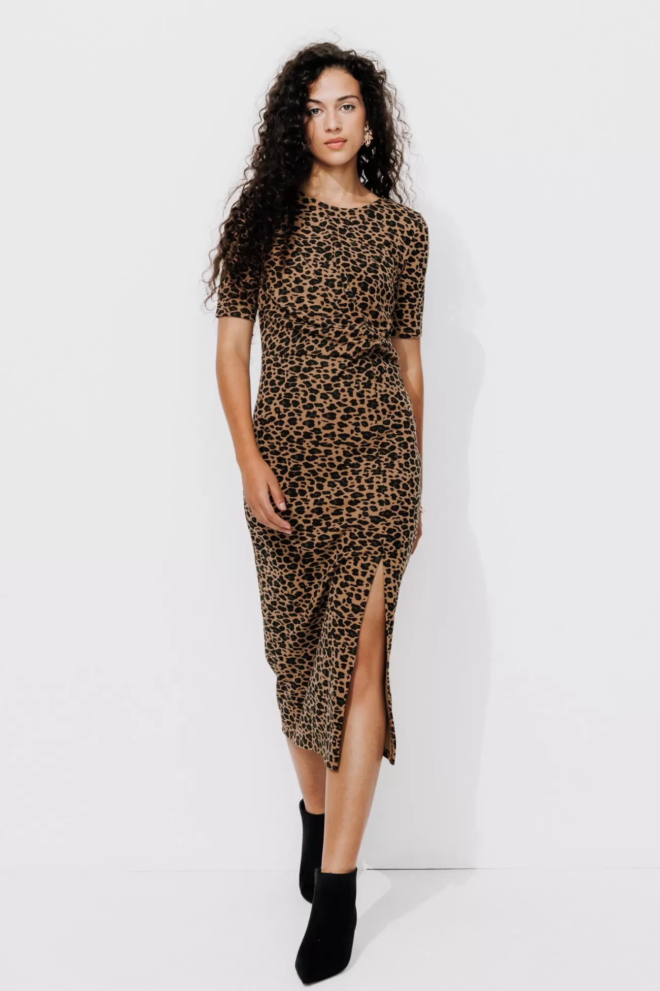 Robe drapée léopard Femme - Imprimé multicolore | Promod Online
