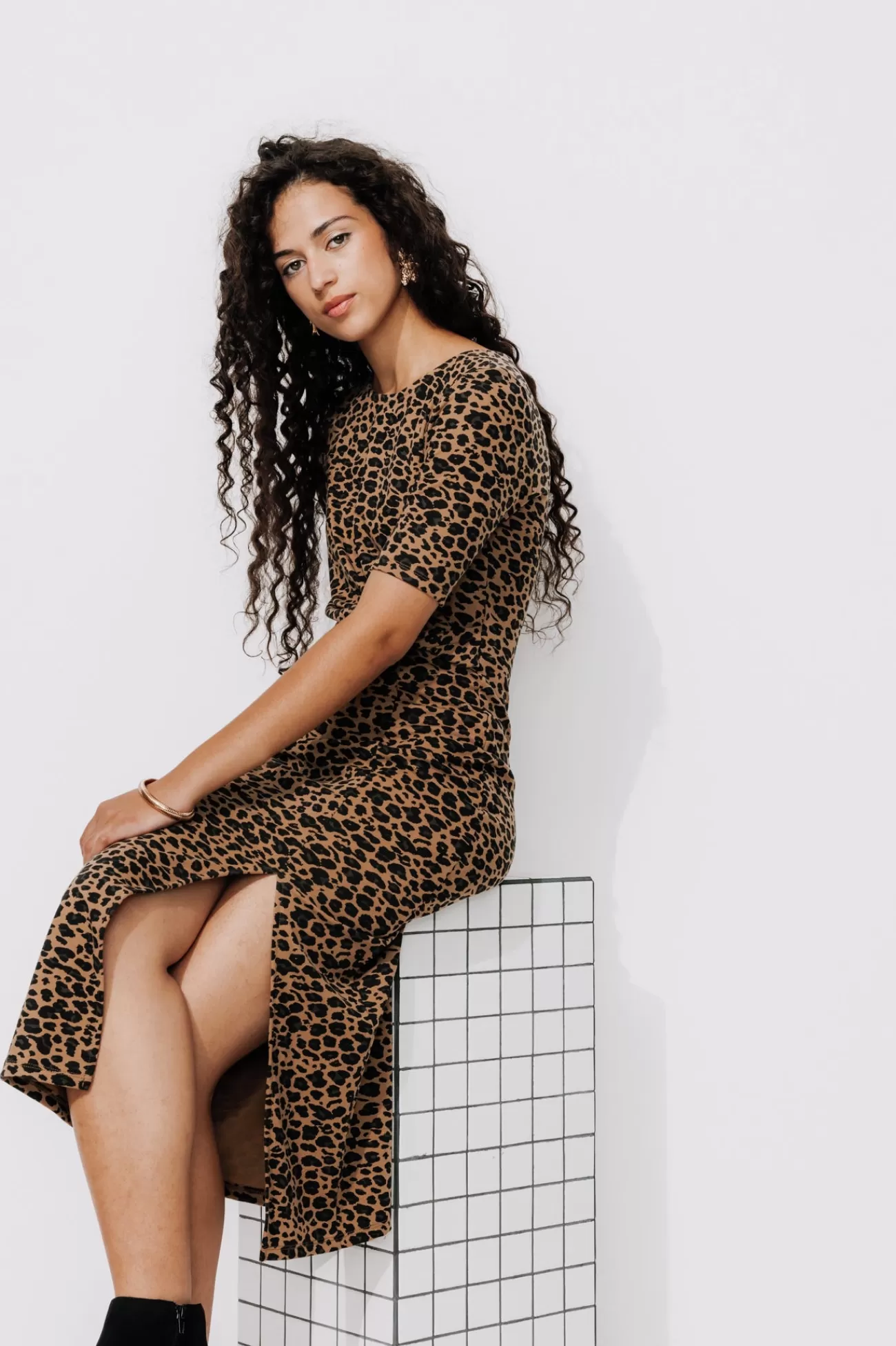 Robe drapée léopard Femme - Imprimé multicolore | Promod Online