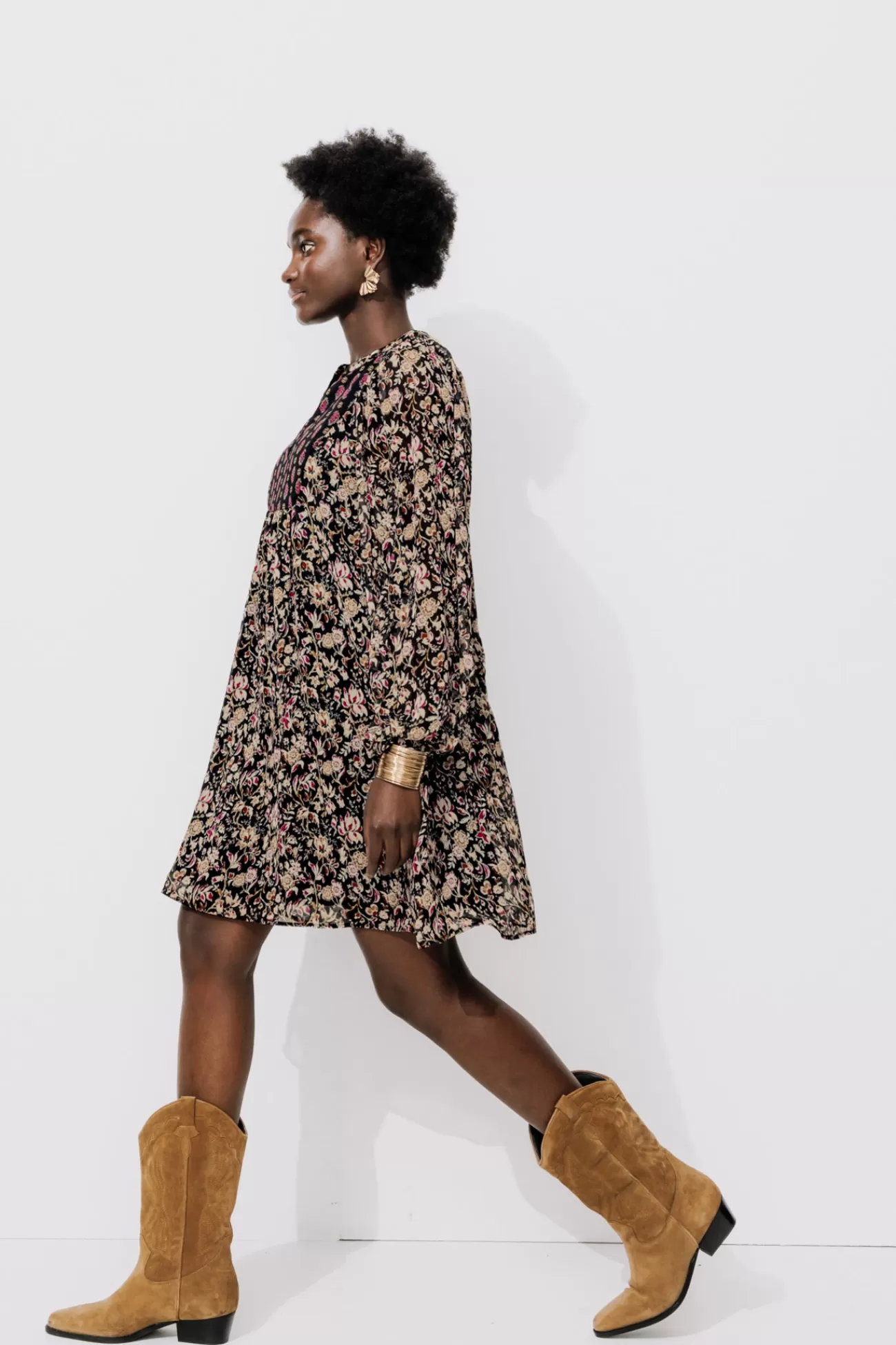 Robe en voile imprimé Femme - Imprimé multicolore | Promod Shop