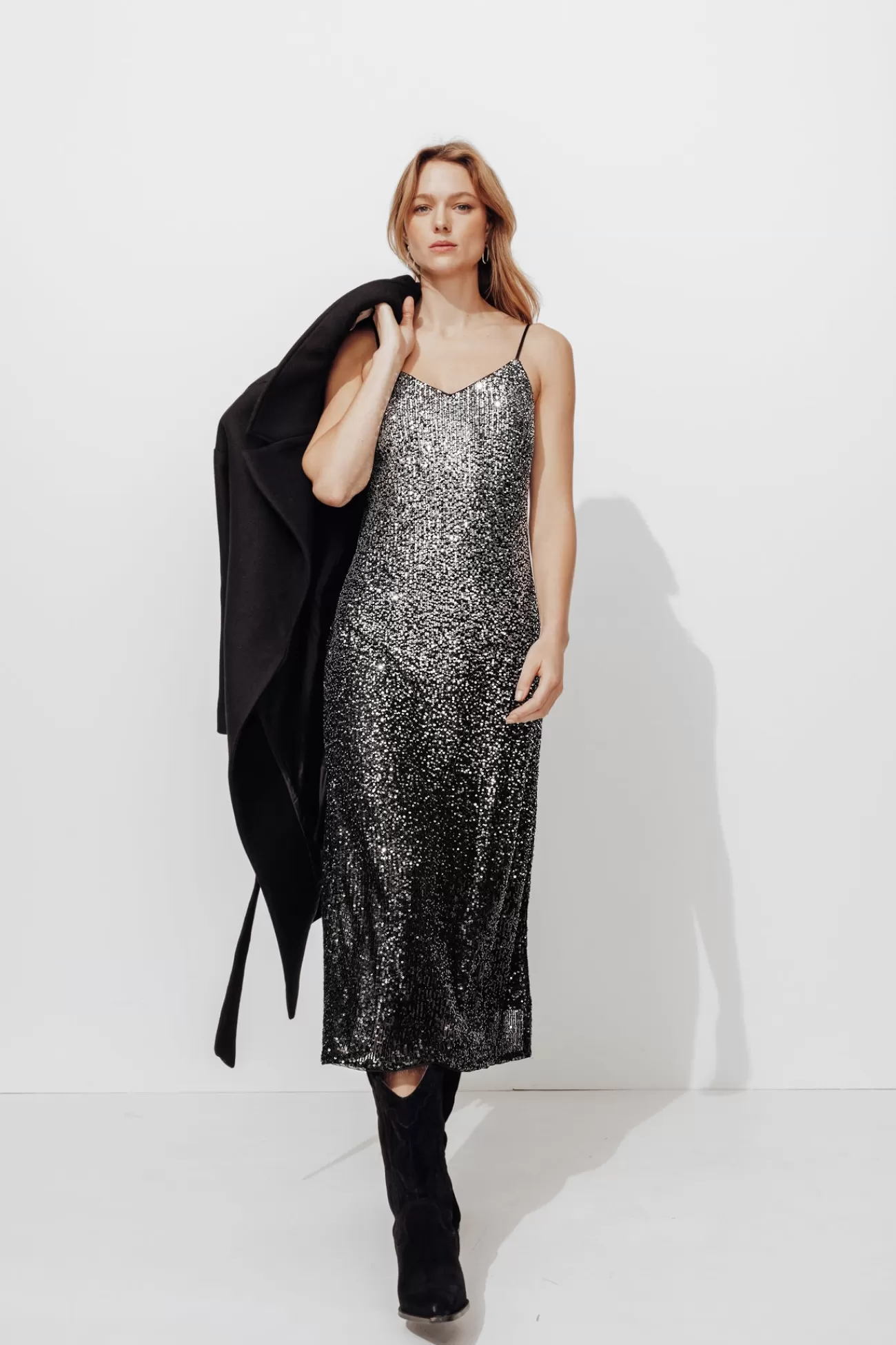 Robe longue à paillettes Femme - | Promod Flash Sale