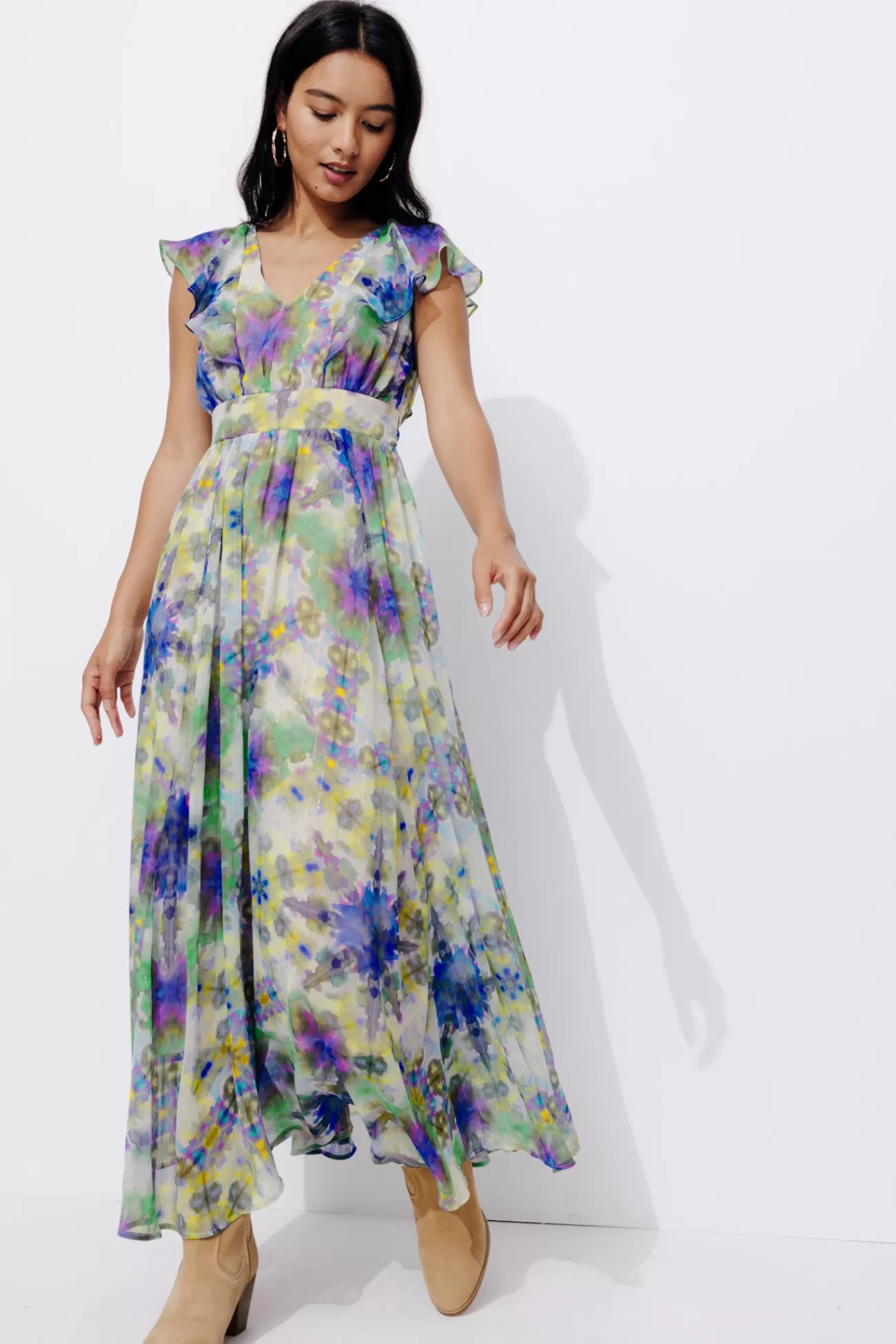 Robe longue éco-conçue - Imprimé multicolore | Promod Sale