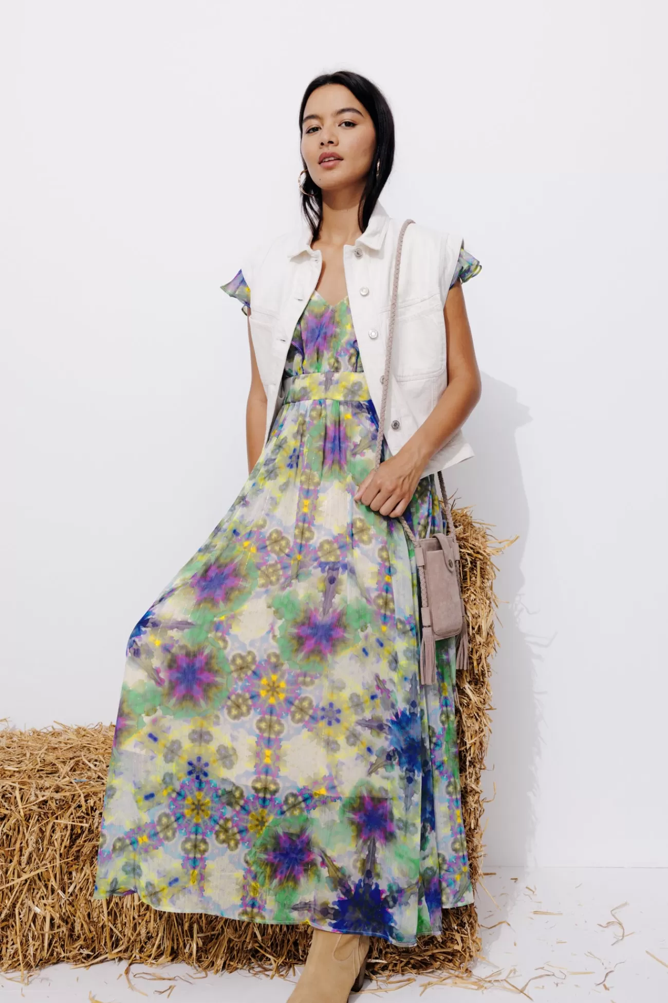 Robe longue éco-conçue - Imprimé multicolore | Promod Sale