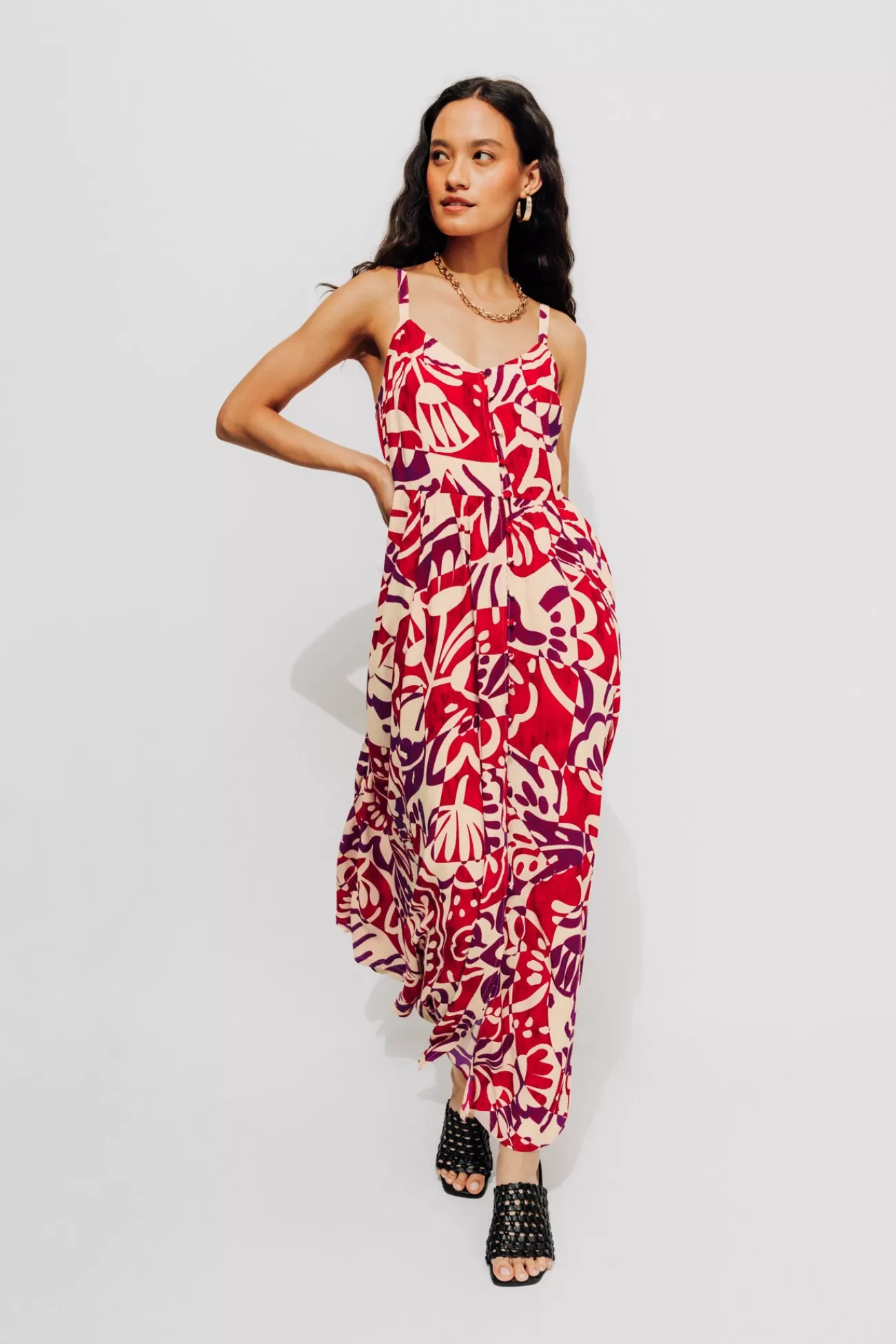 Robe longue imprimée Femme - Imprimé écru | Promod Cheap