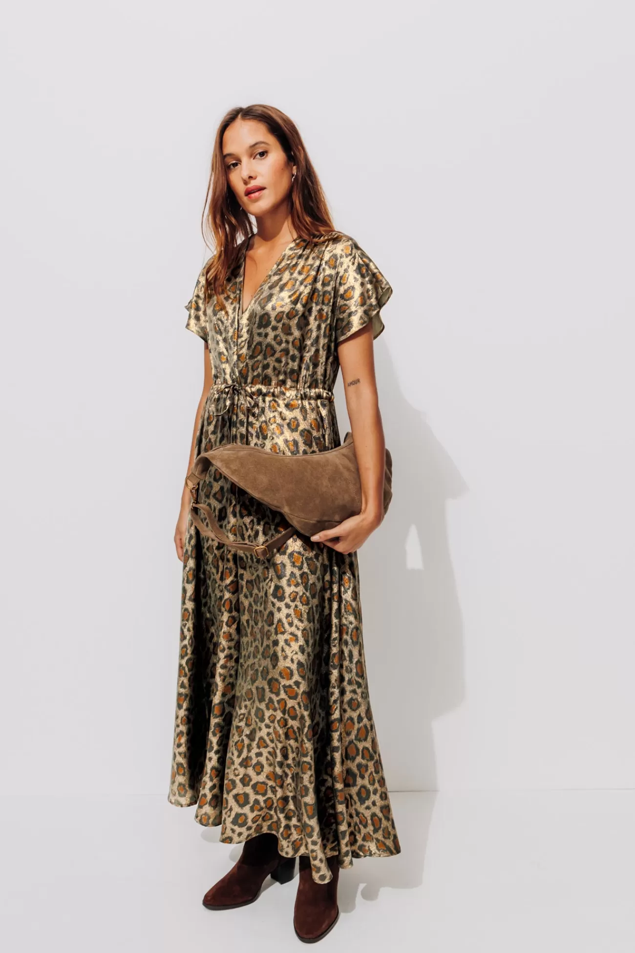 Robe longue léopard irisé - Imprimé multicolore | Promod Shop