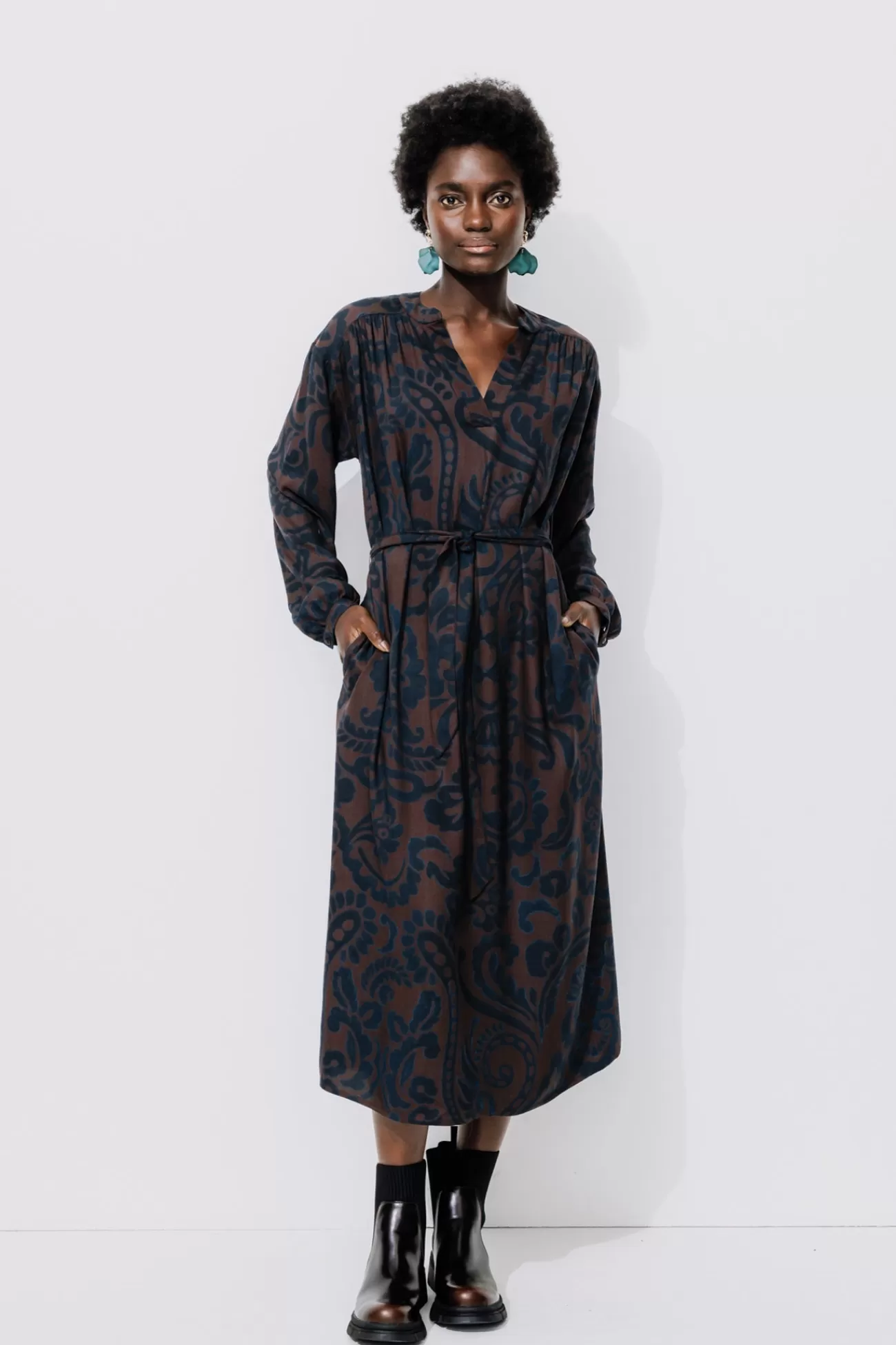 Robe midi imprimée Femme - Imprimé multicolore | Promod Flash Sale