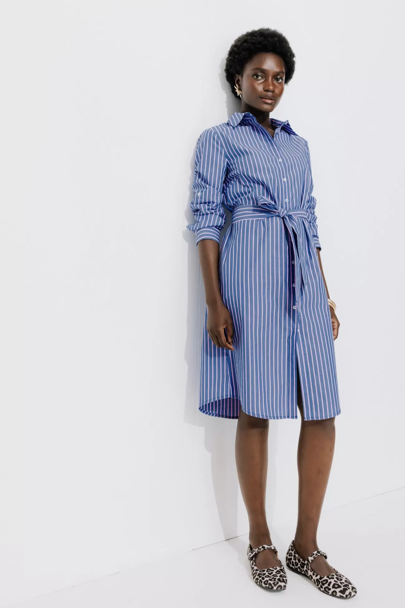 Robe-chemise rayée écoconçue - Rayé bleu | Promod Online