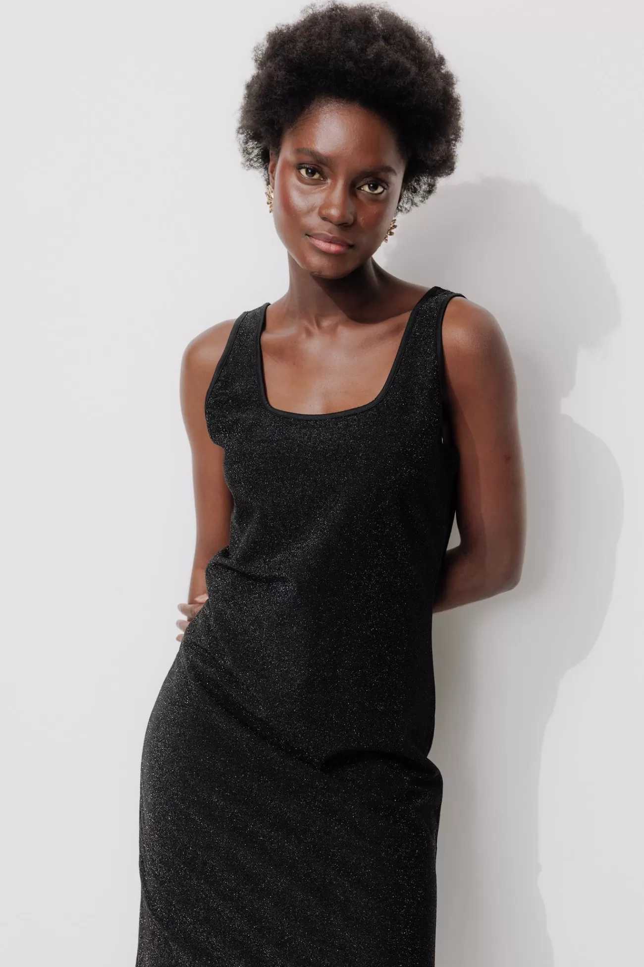 Robe-débardeur à paillettes - | Promod Clearance