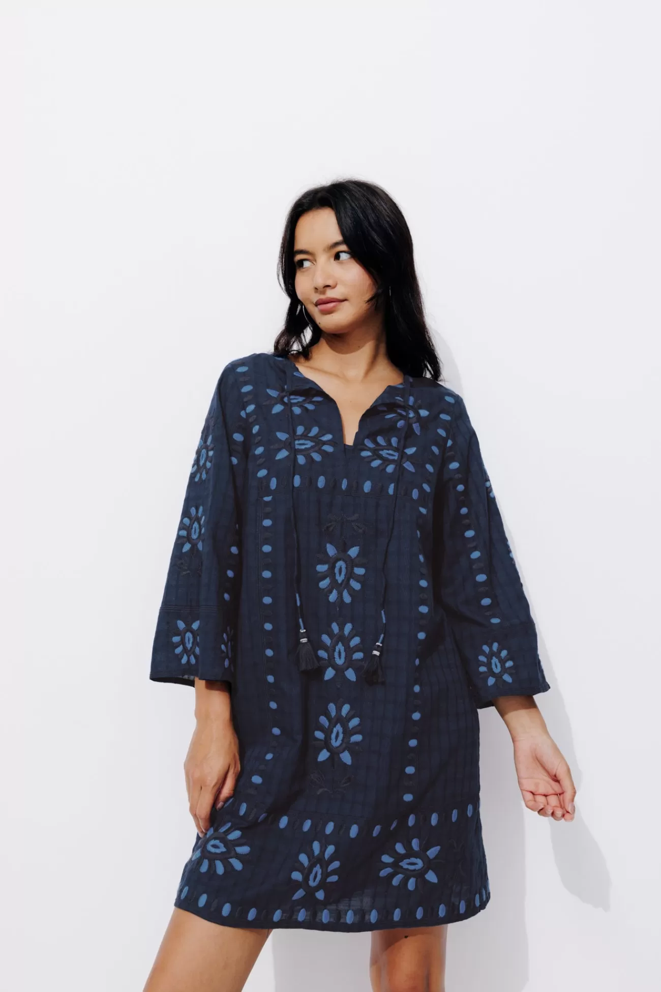 Robe-tunique brodée Femme - | Promod Sale