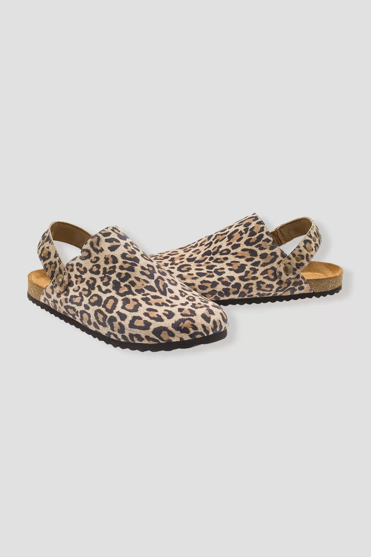 Sabot léopard en cuir Femme - Imprimé camel | Promod Clearance