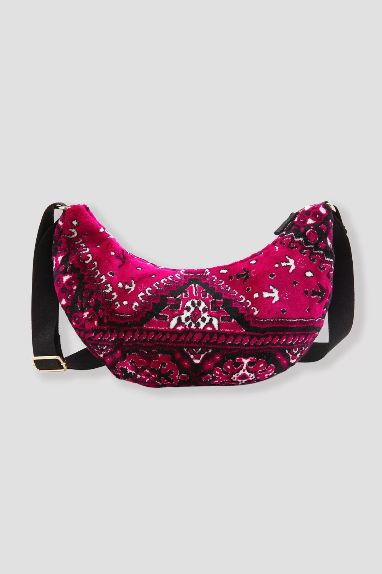 Sac-banane en velours LALLA - Rose fuchsia | Promod Discount