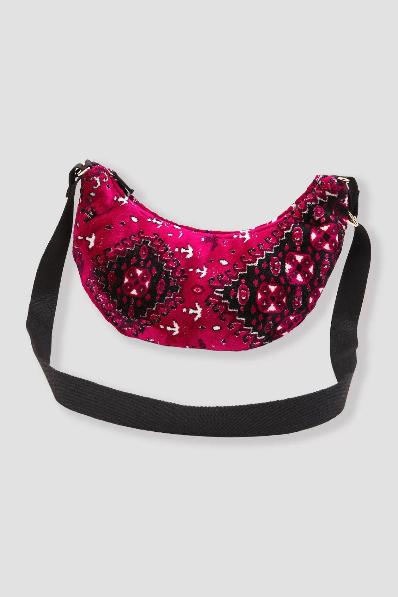 Sac-banane en velours LALLA - Rose fuchsia | Promod Discount